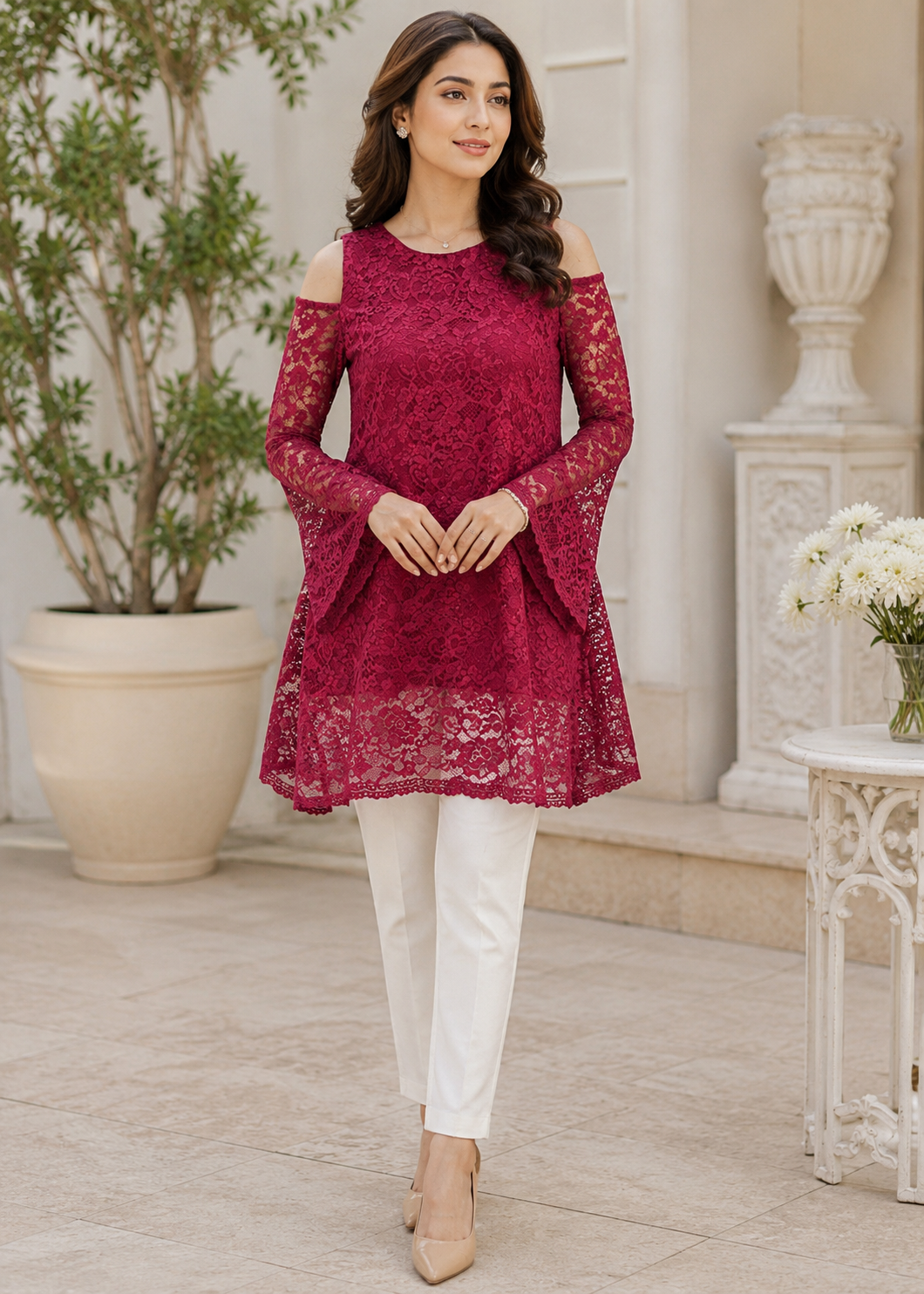 net Tunic in Red