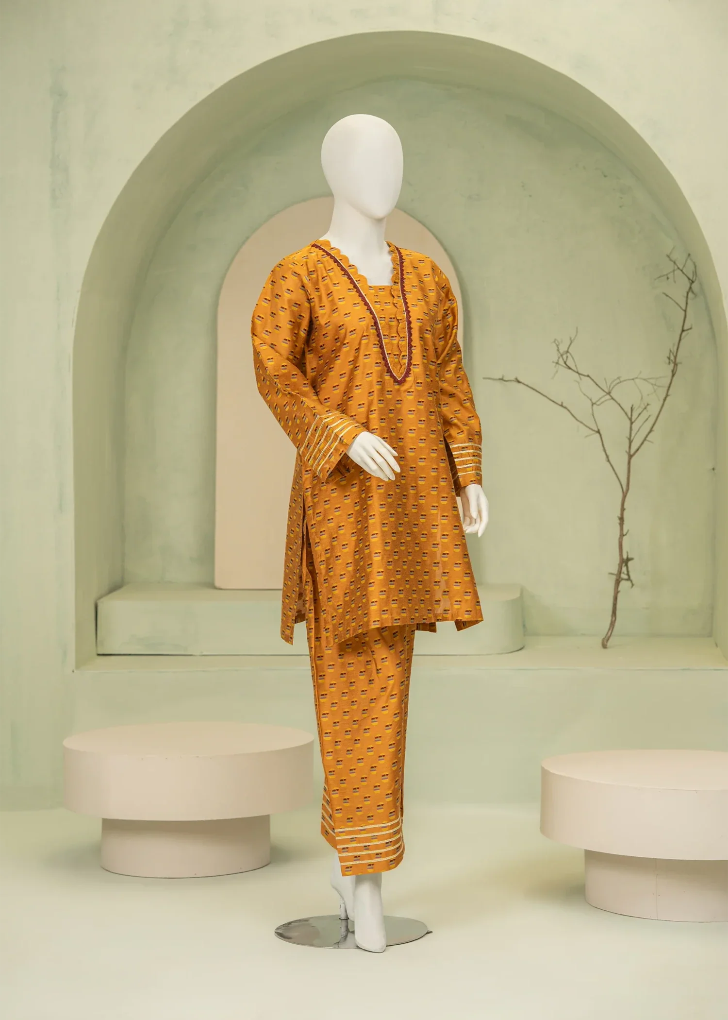 viscose Co Ord Sets in Mari gold, honey