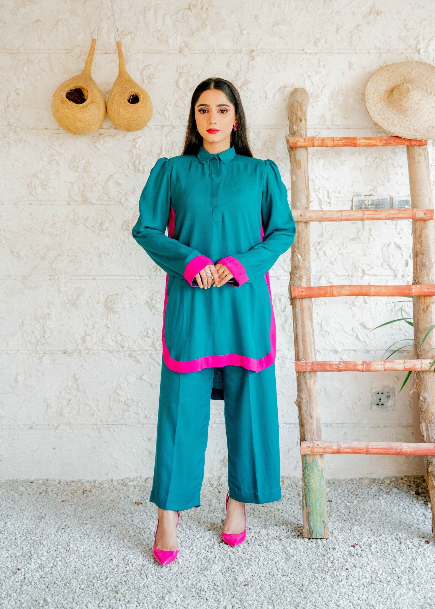 linen Co ord Sets in Sea green