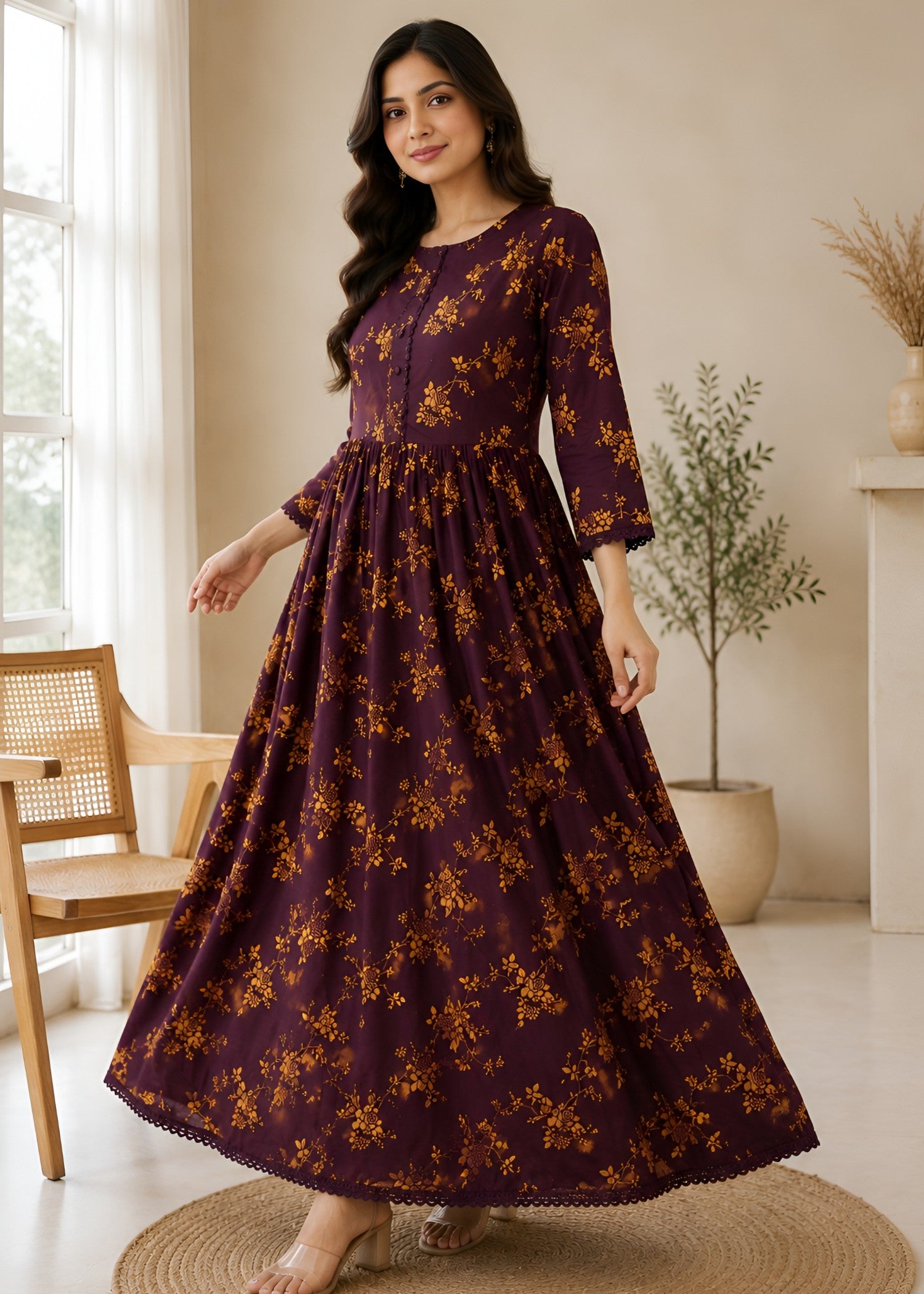 linen Maxi in Purple
