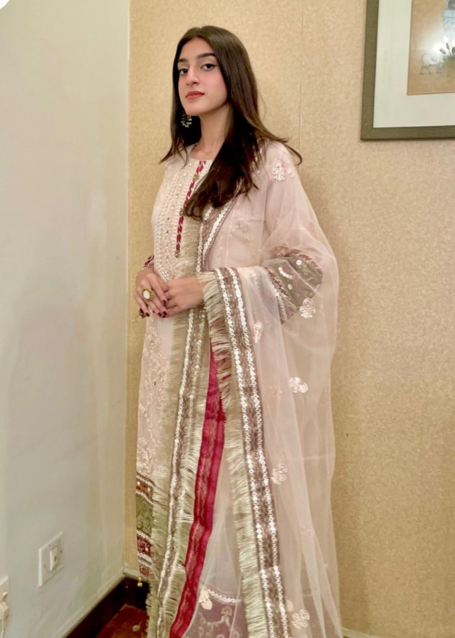 organza Kurta Set in Cotton