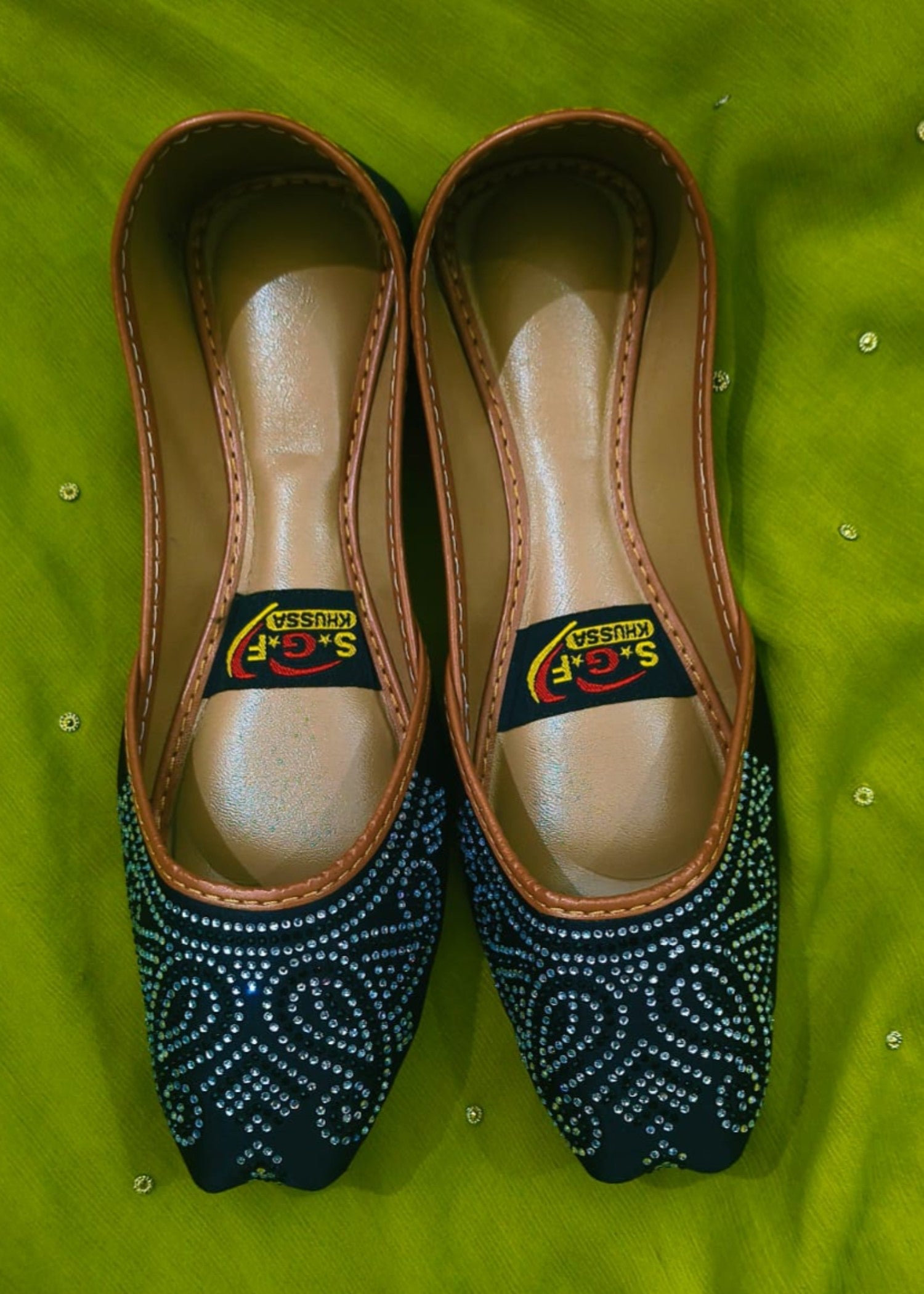 Khussa in Black by - High Quality Women Khussa FTP7008