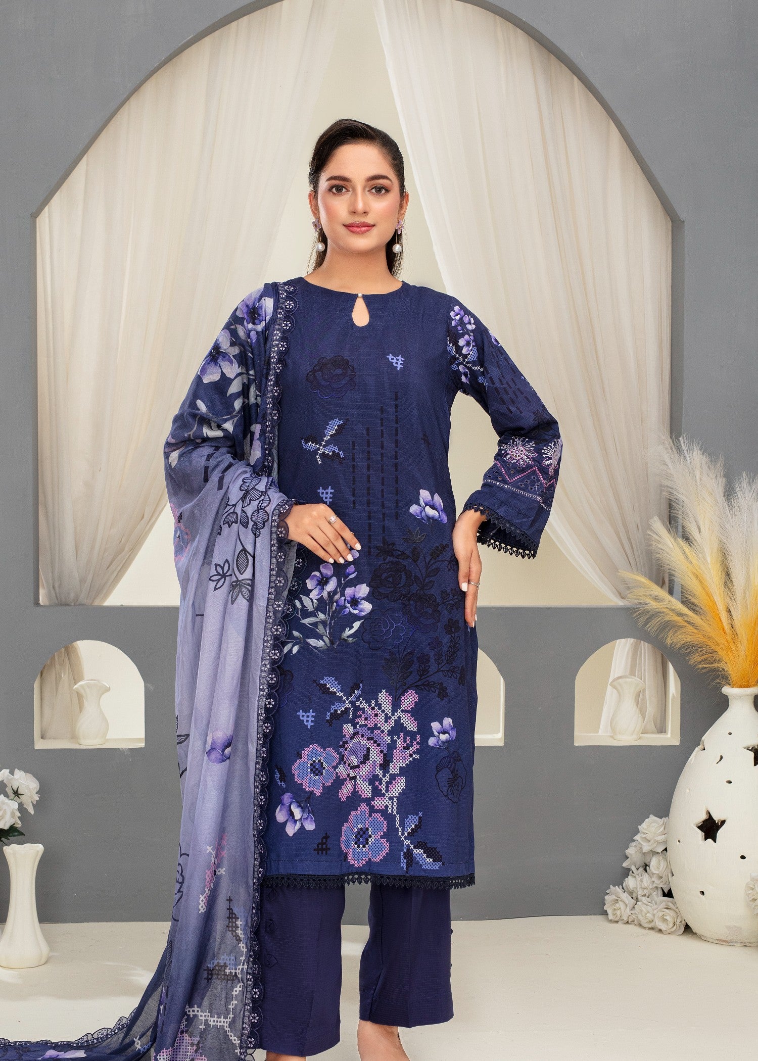 viscose Kurta Set in Purple rain