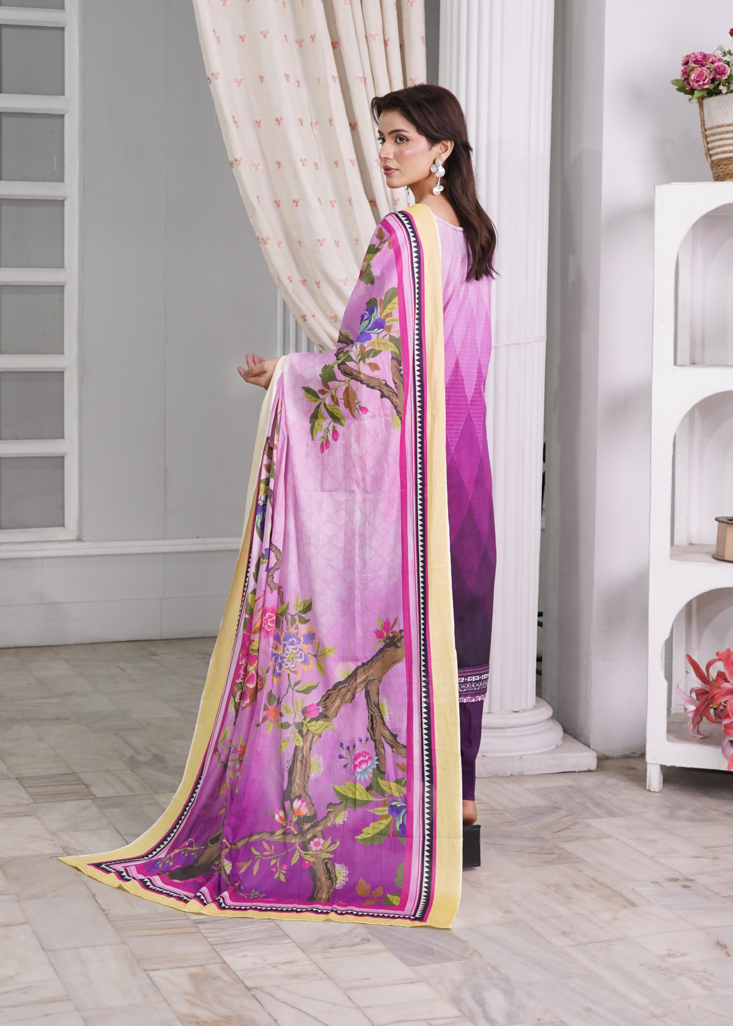 dobby Kurta Set in Orchid