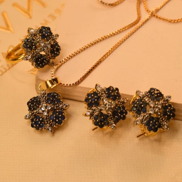 Jewelry Set in Blue Color by - Trendy Women Jewelry Set ODB0672