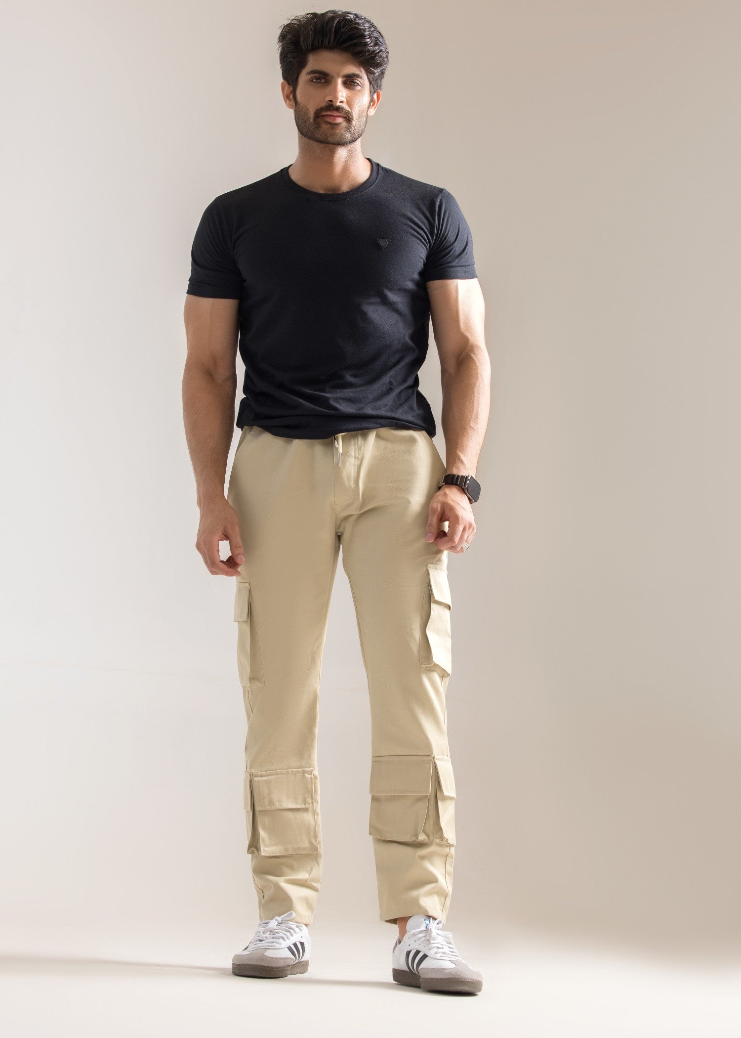 twill polyester Pants in Beige