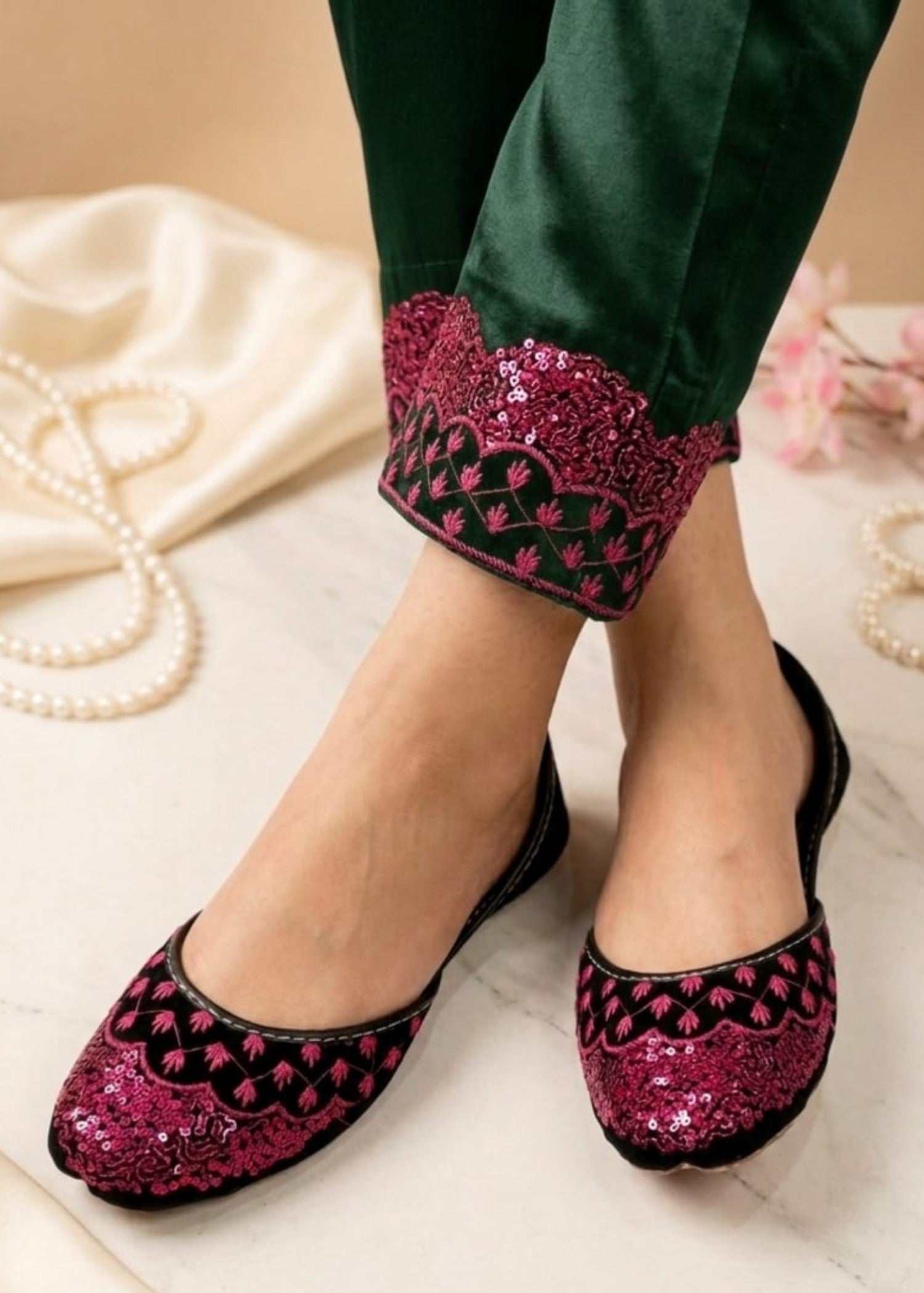 Khussa in Black by - High Quality Women Khussa ELO0856