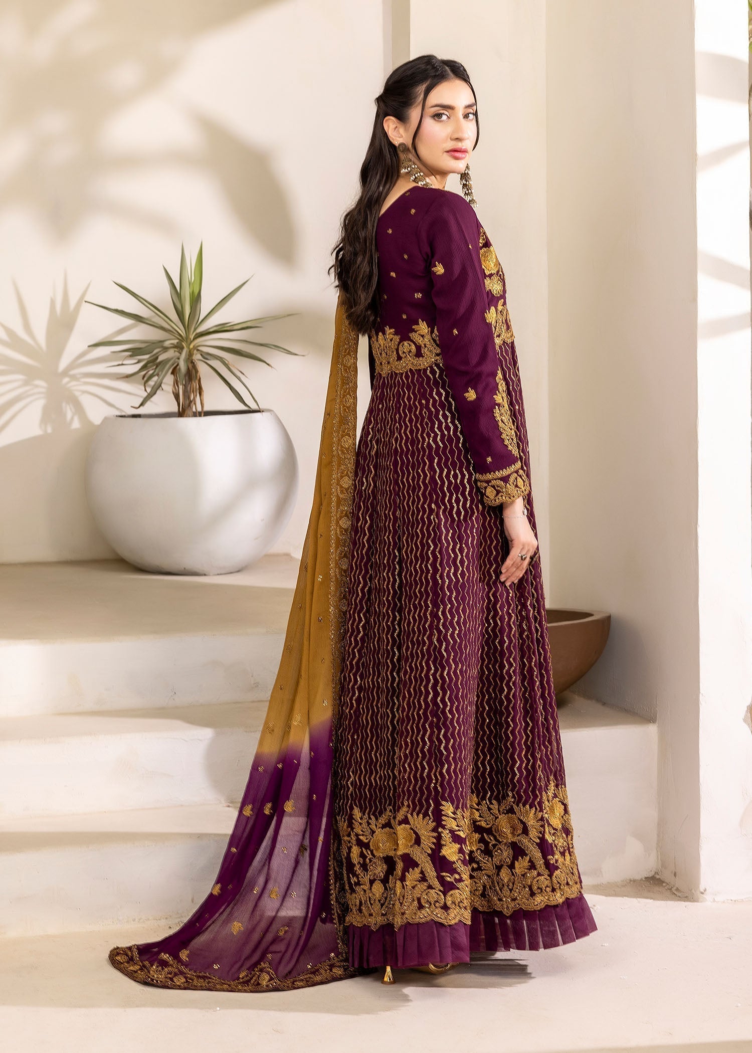chiffon Maxi in Purple, plum purple