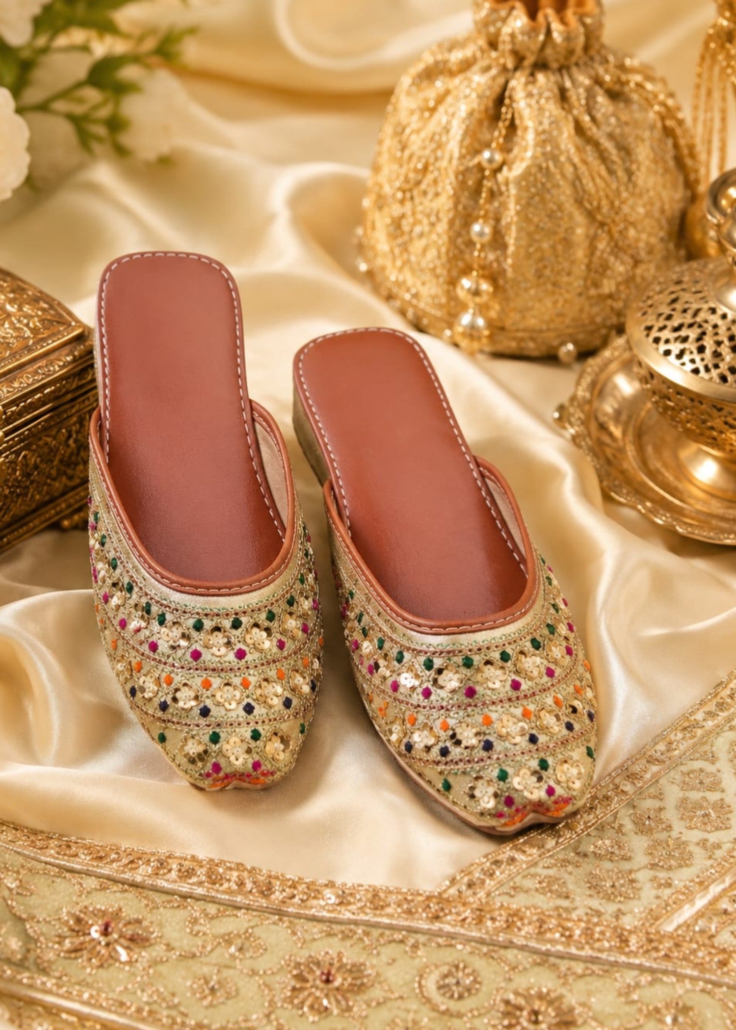 Khussa in Beige by - High Quality Women Khussa IWK7615