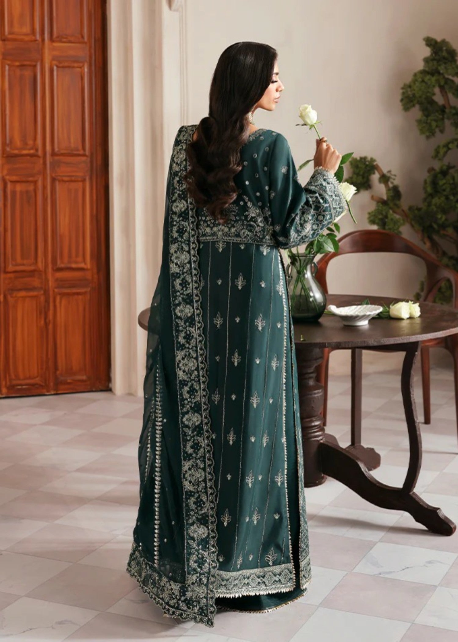 raw silk Sharara in Teal