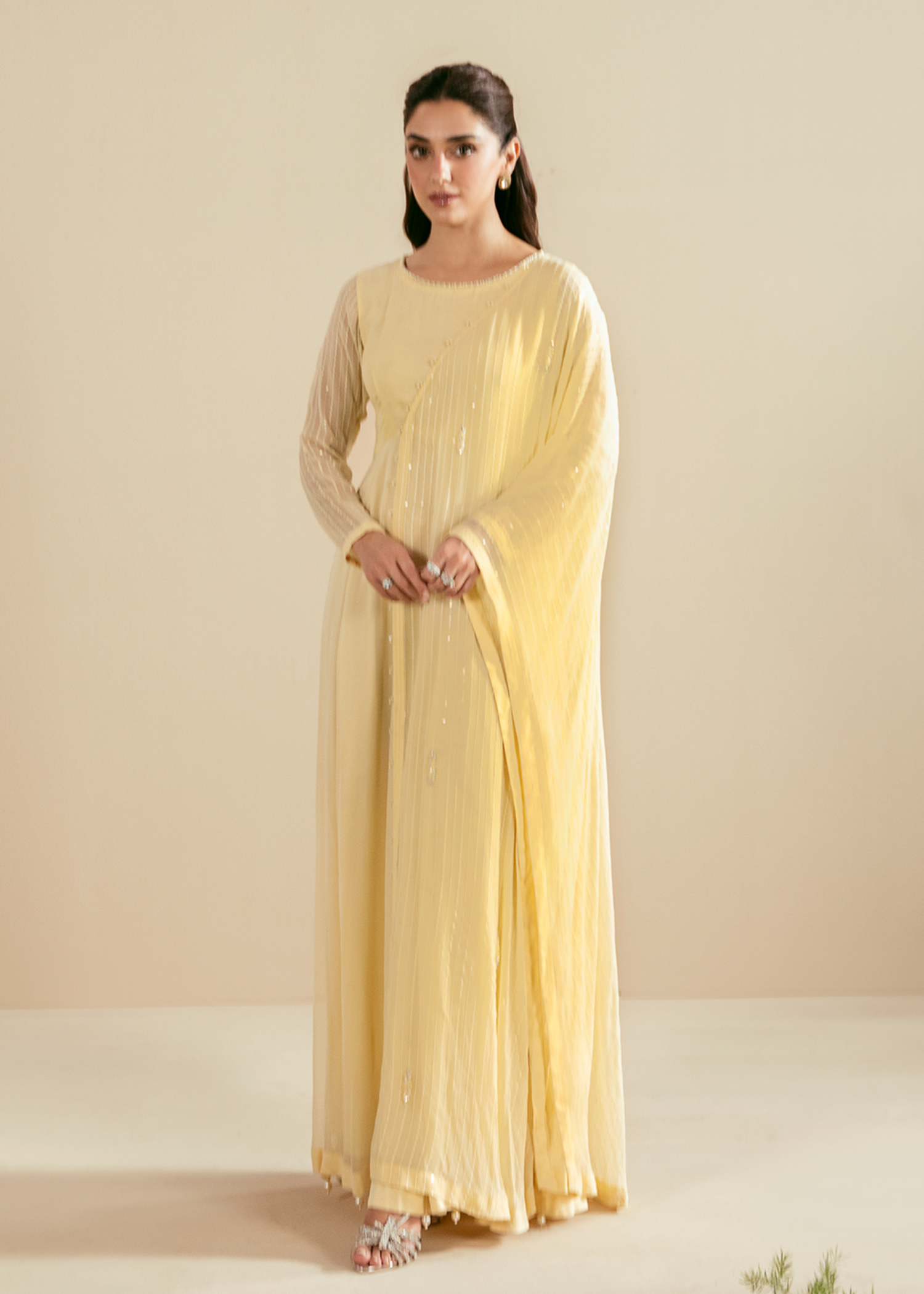 chiffon Maxi in Pale yellow