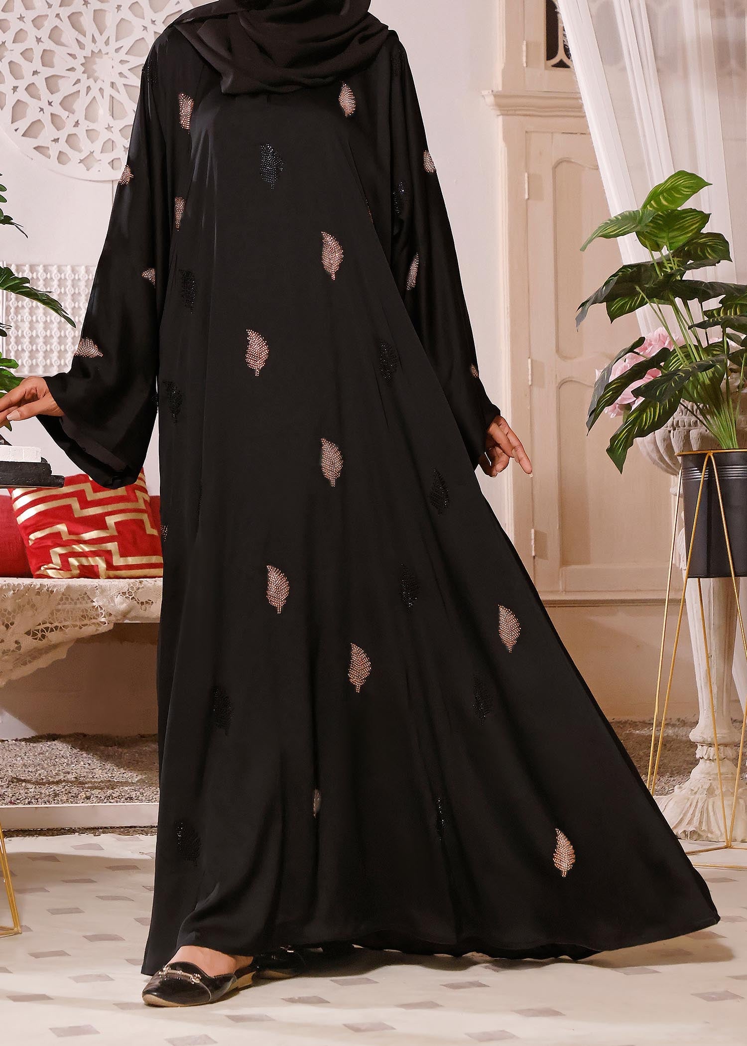 chiffon Abaya in Black