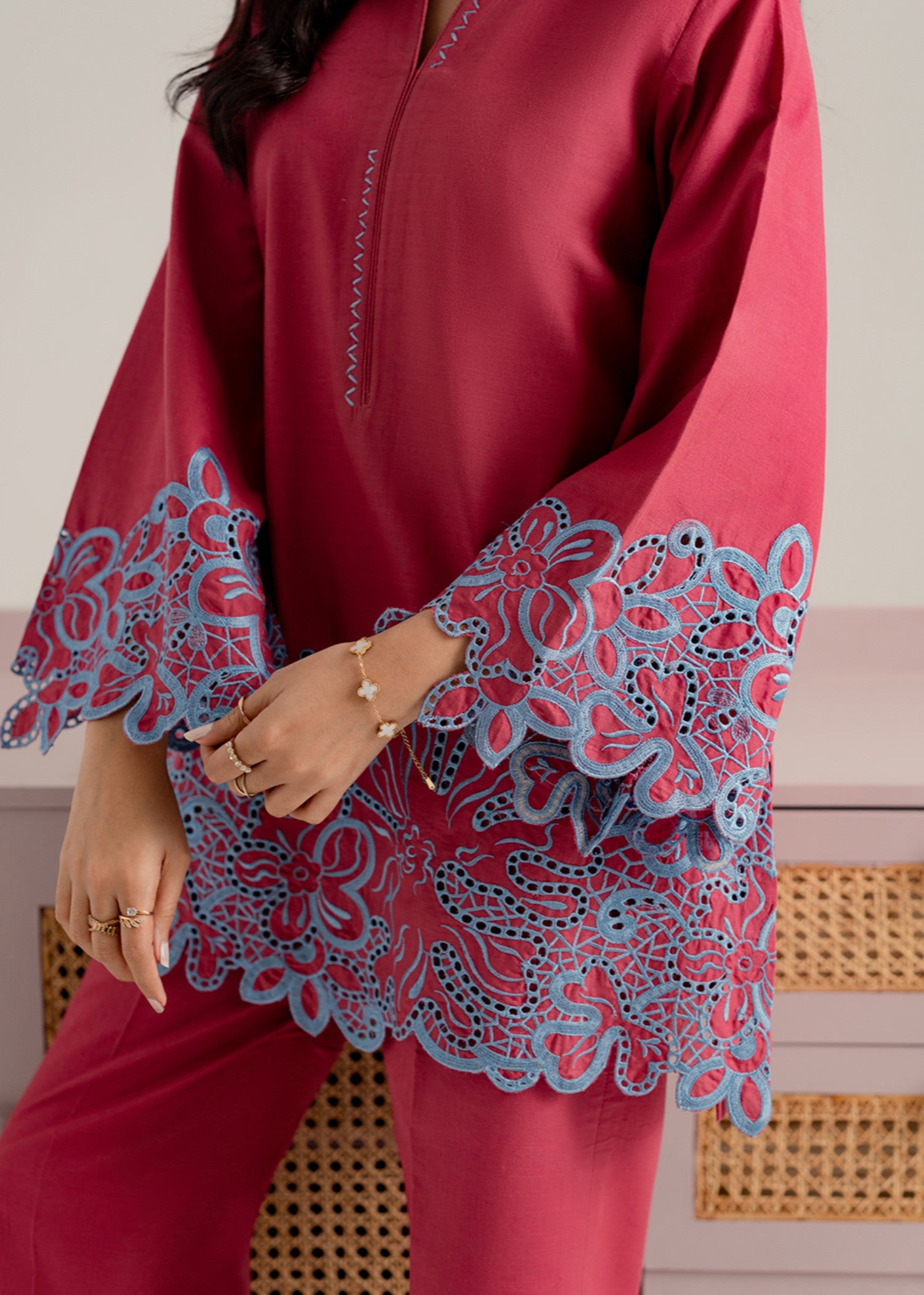 lawn cotton Co Ord Sets in Taffy pink