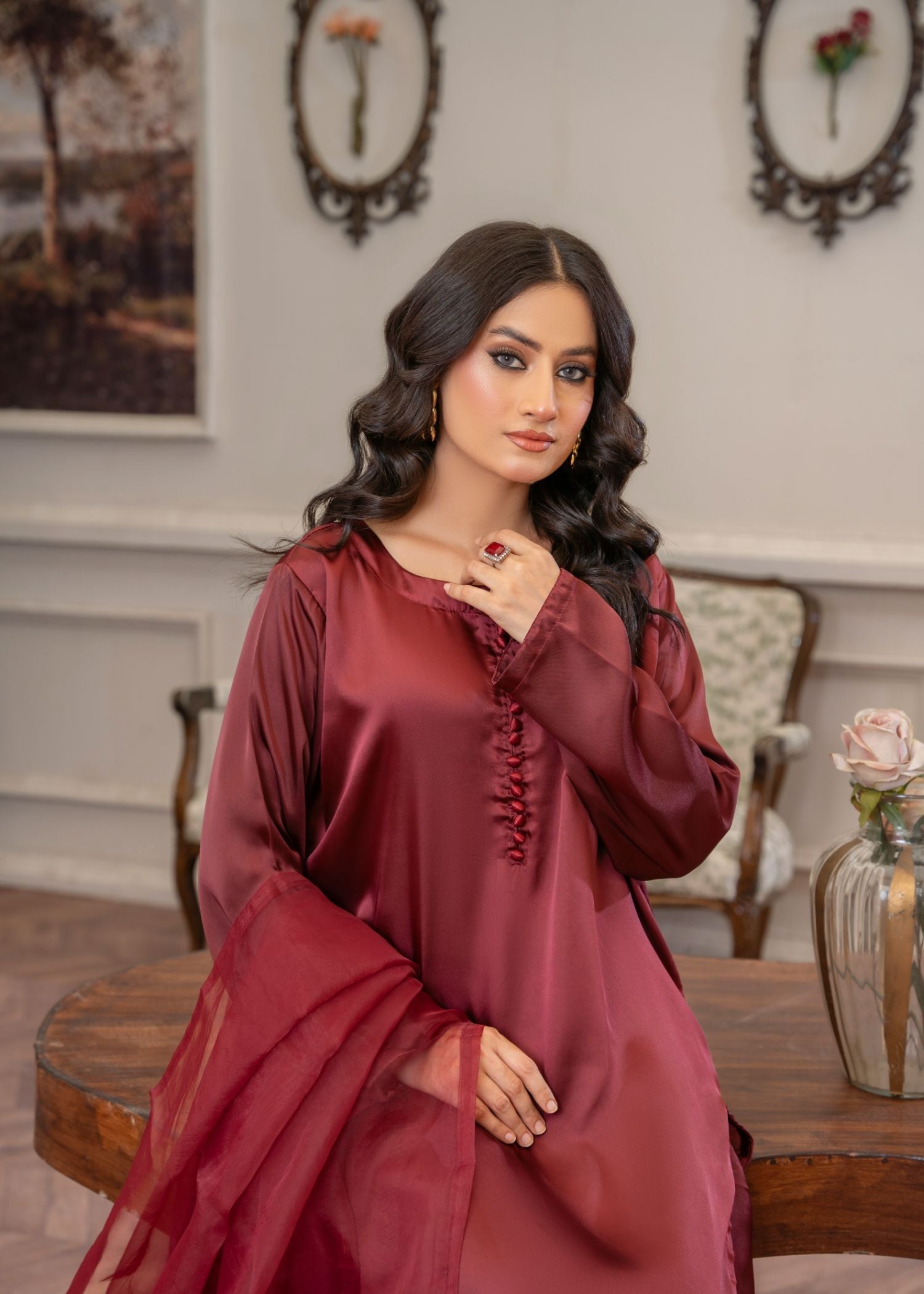 charmuse/shamooz Kurta Set in Maroon