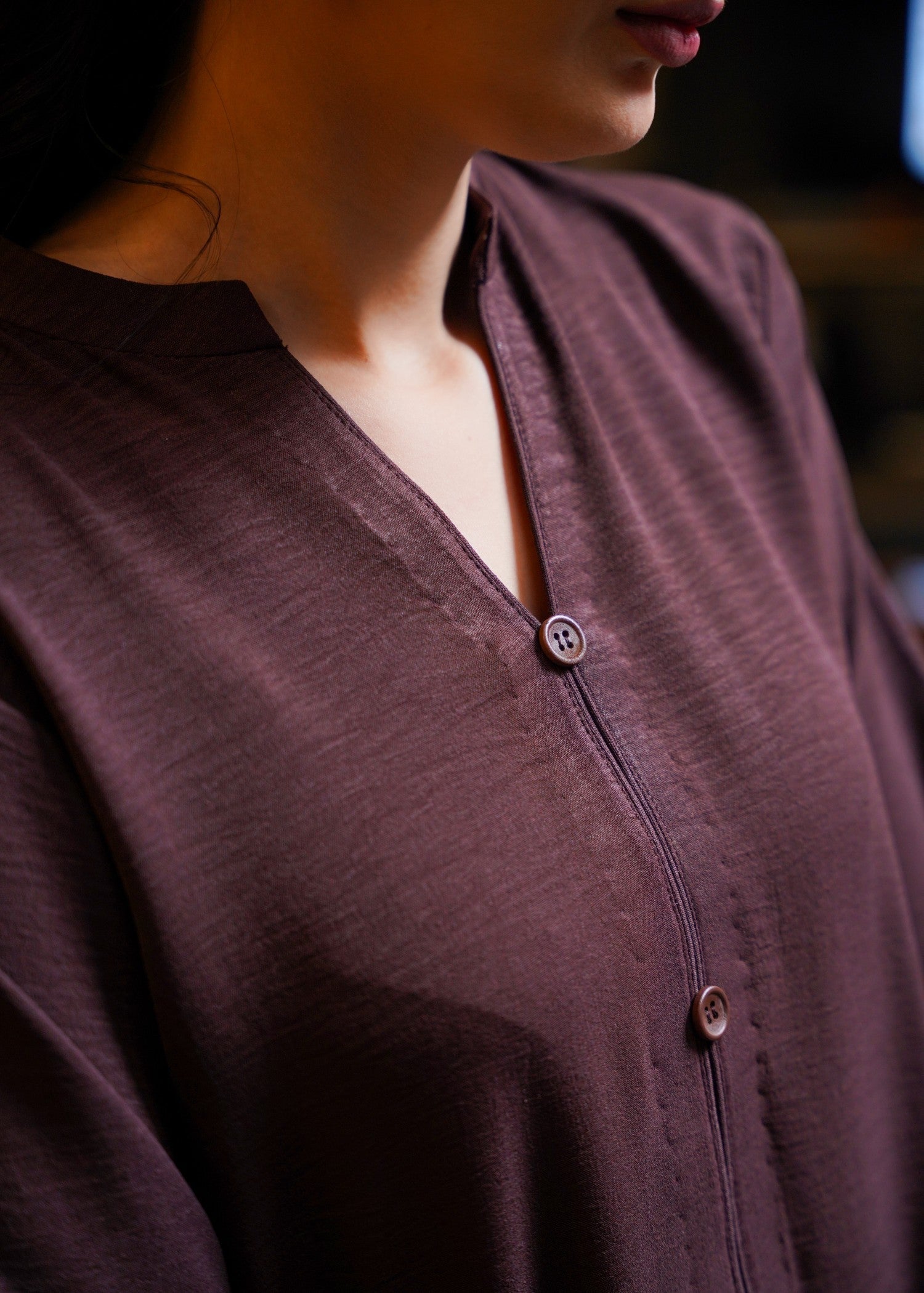 poly lawn Co ord Sets in Coffee brown