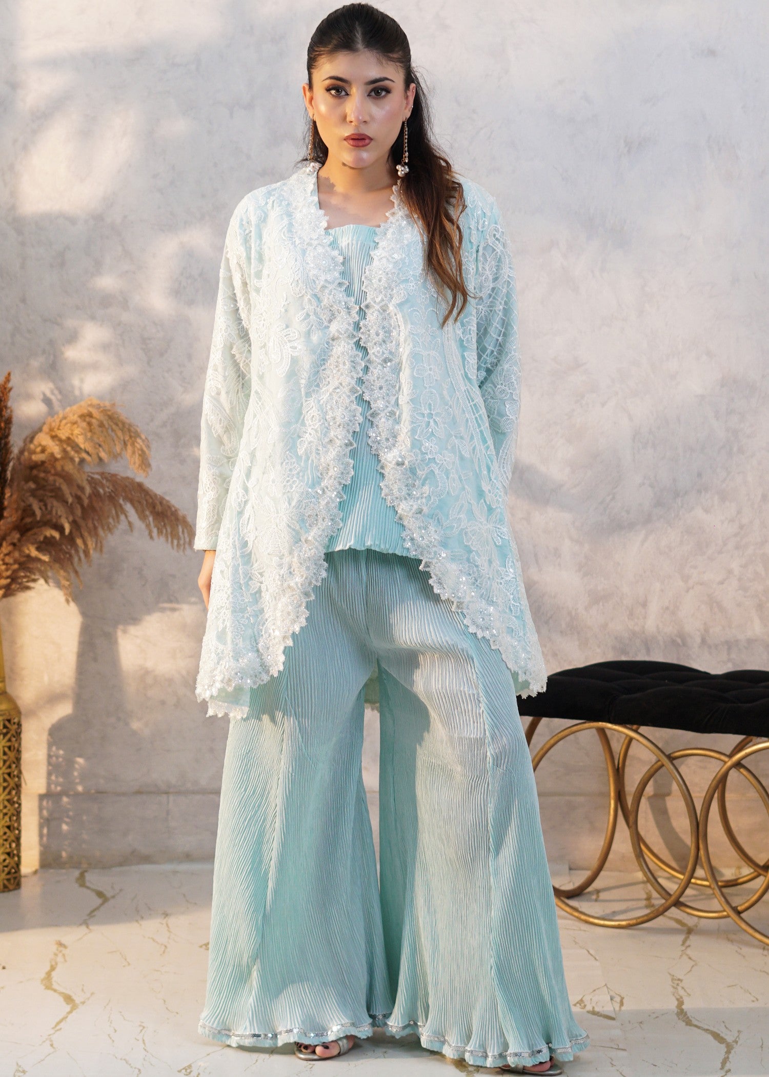net Jacket in Mint green