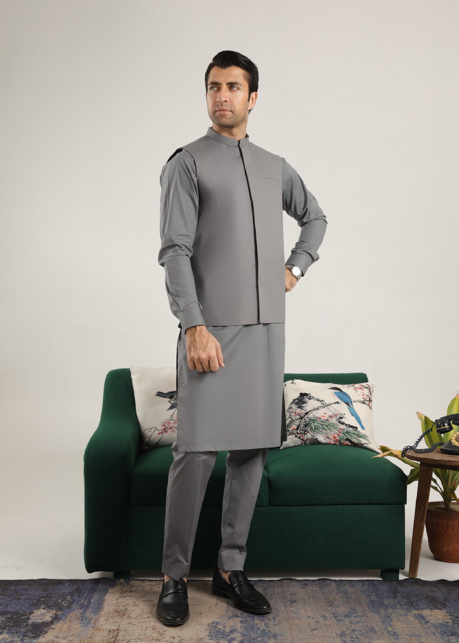 cotton Waistcoat in Pastel grey
