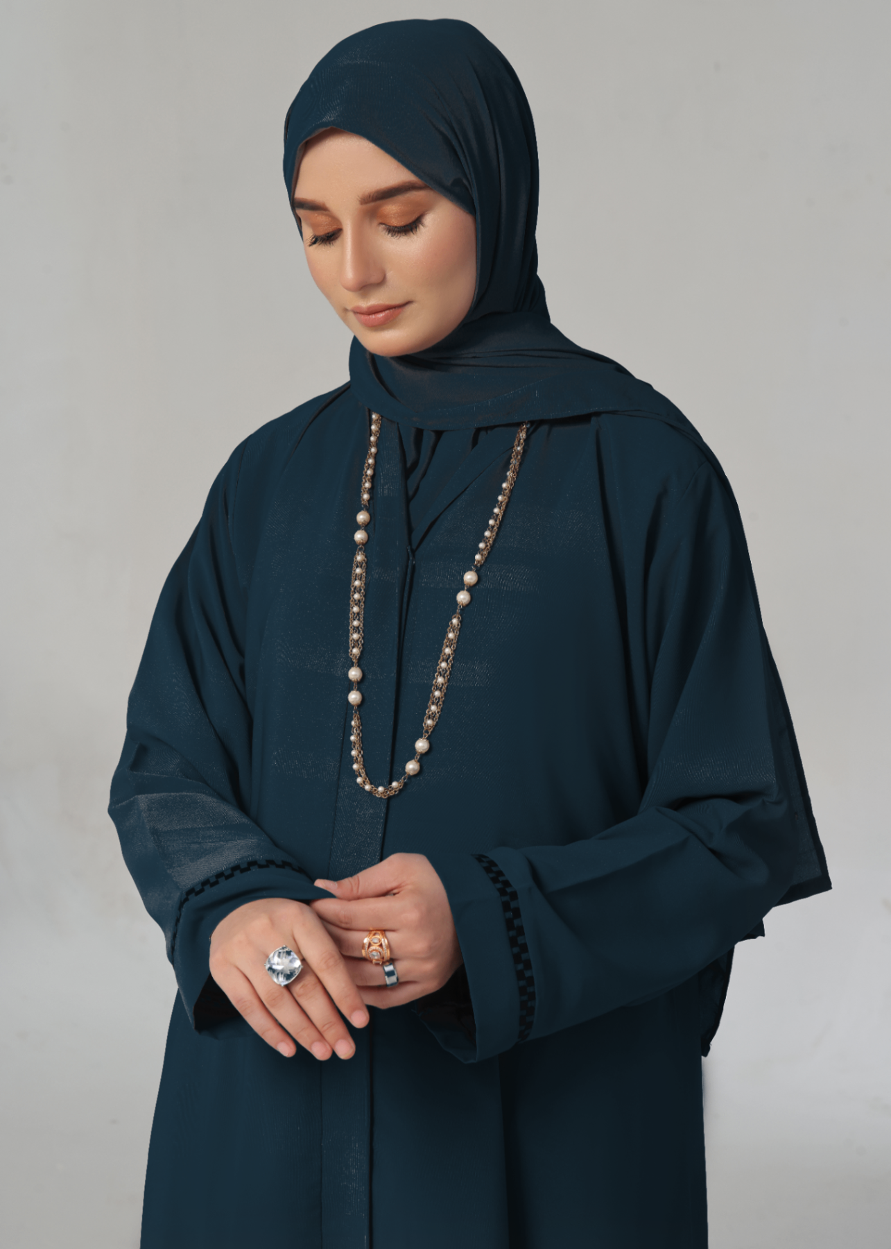 georgette Abaya in Teal