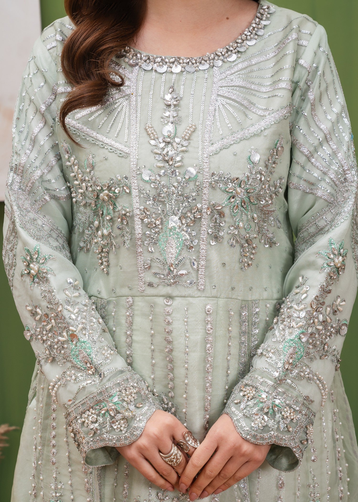 organza Maxi in Tea green