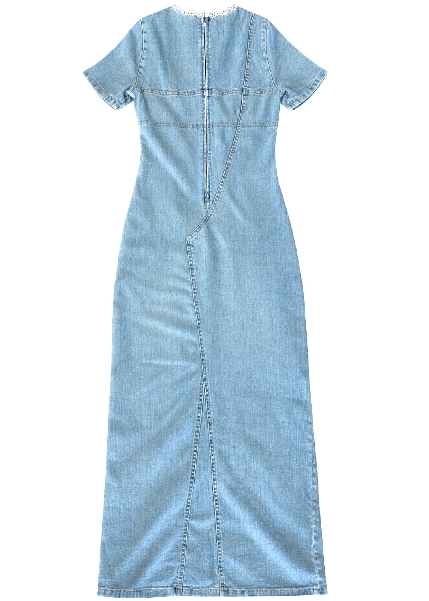 stretch denim Dress in Light blue