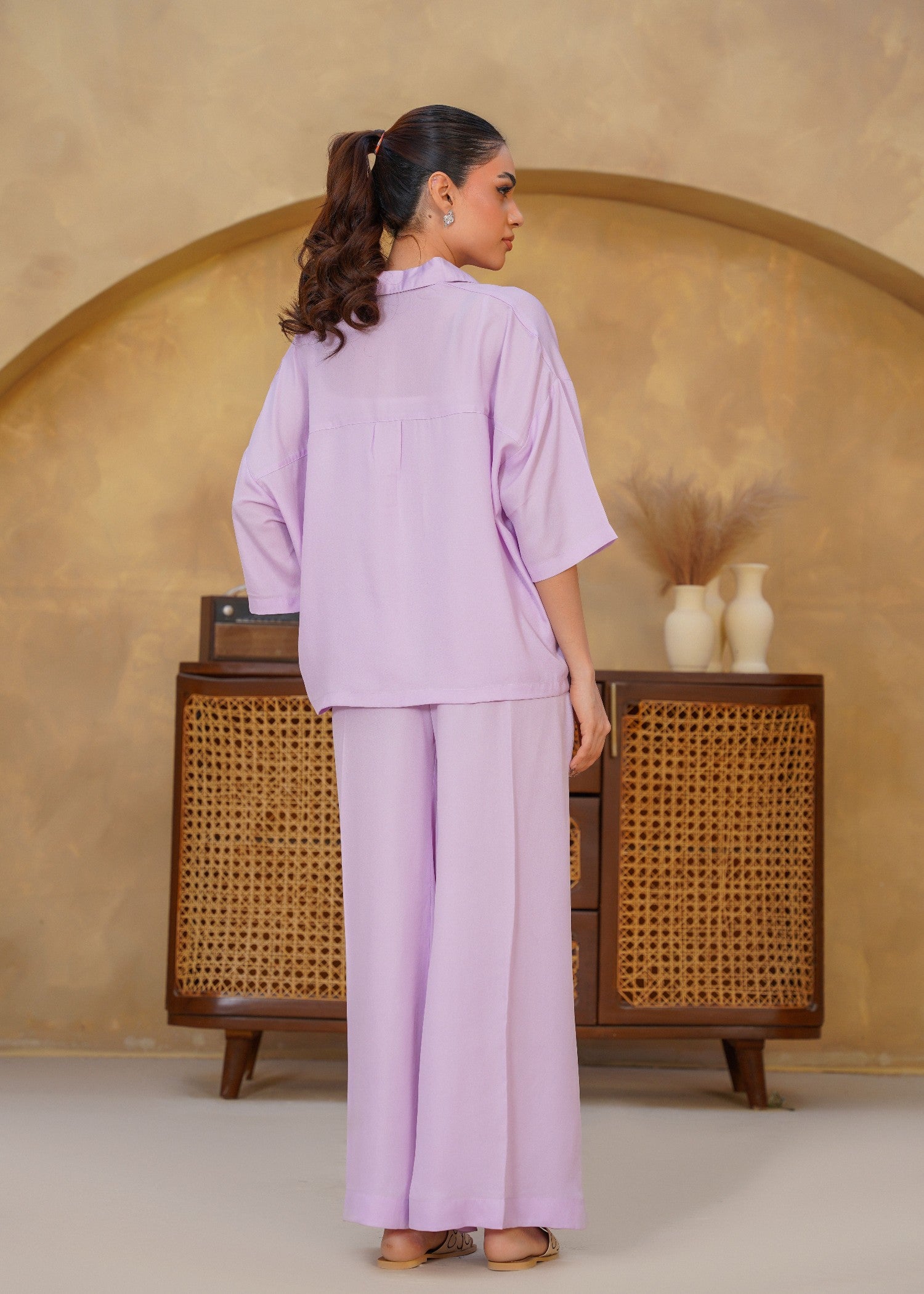 georgette Co Ord Sets in Lilac