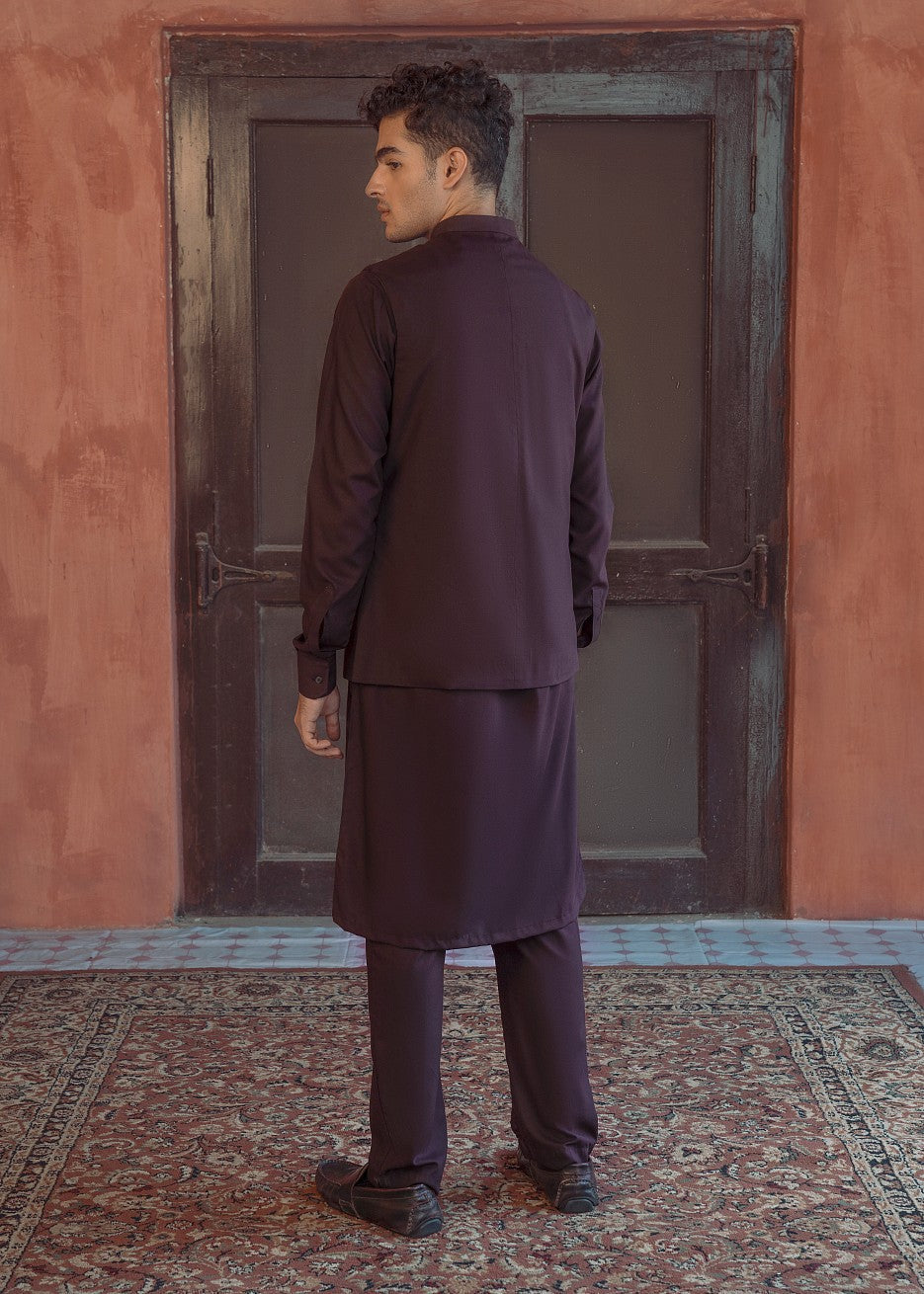 wash & wear Waistcoat in Chocolate brown