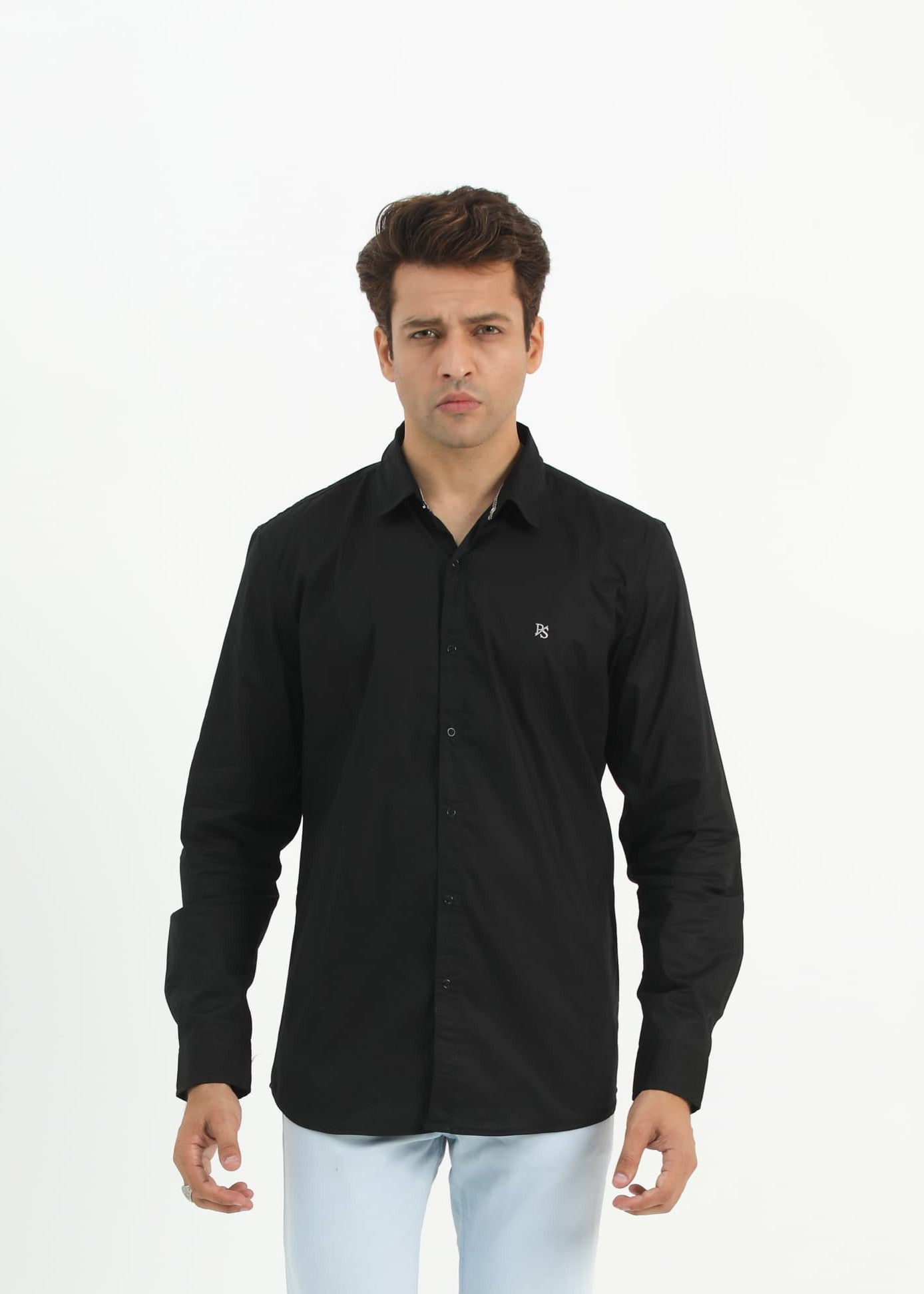 cotton Casual Shirt in Black