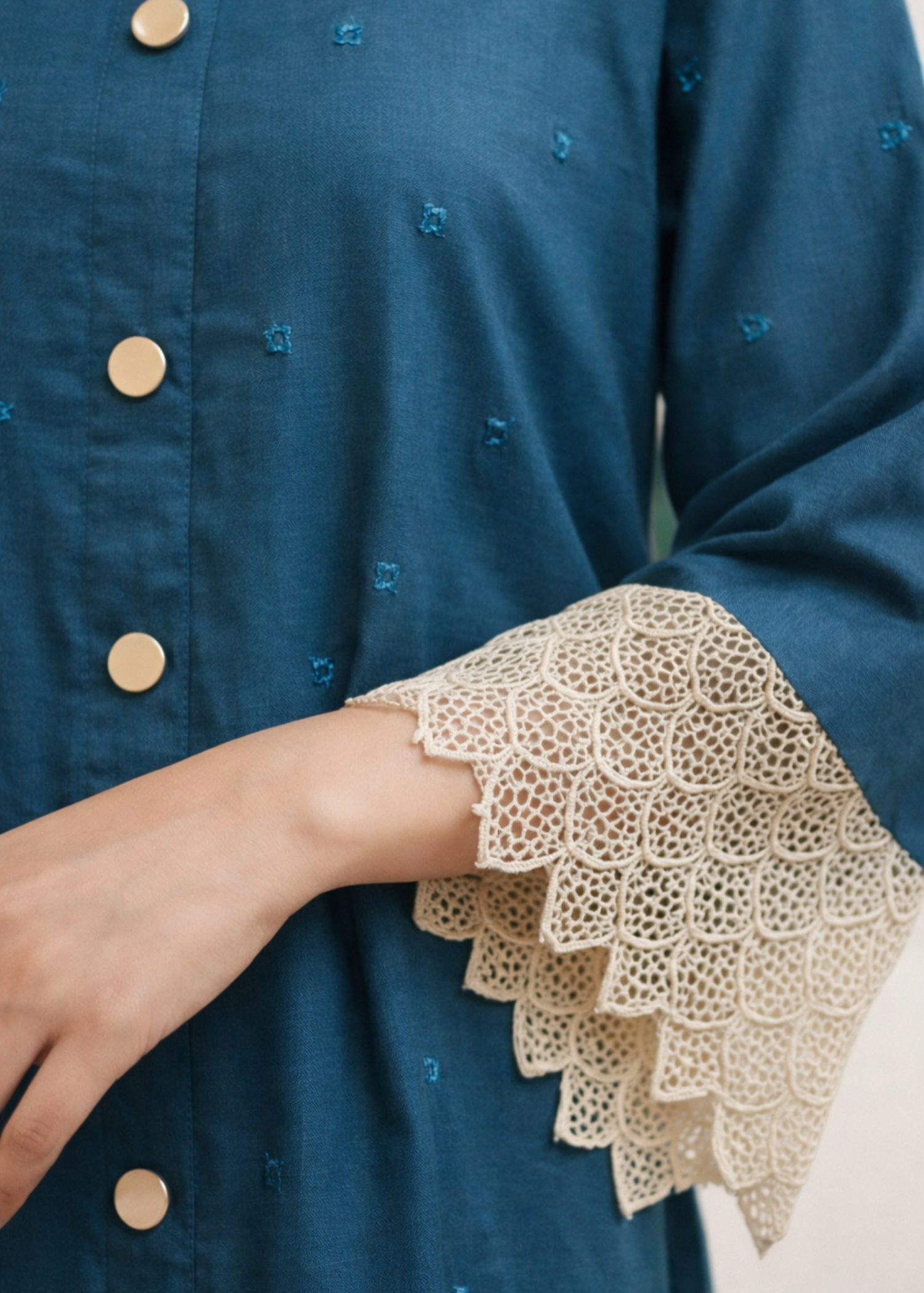 cotton Kurta Set in Twilight blue, navy blue