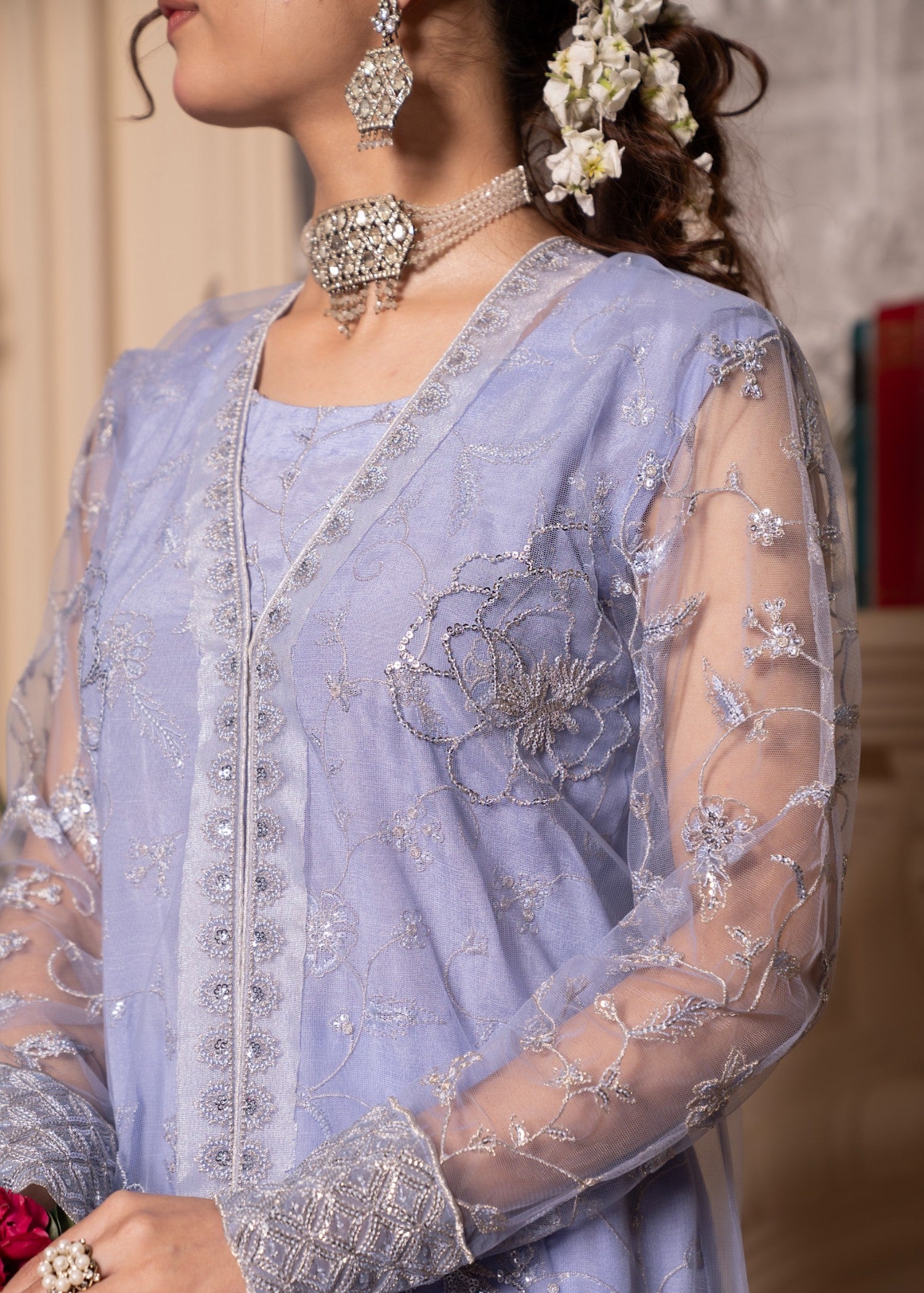 net Gown in Lavender mist