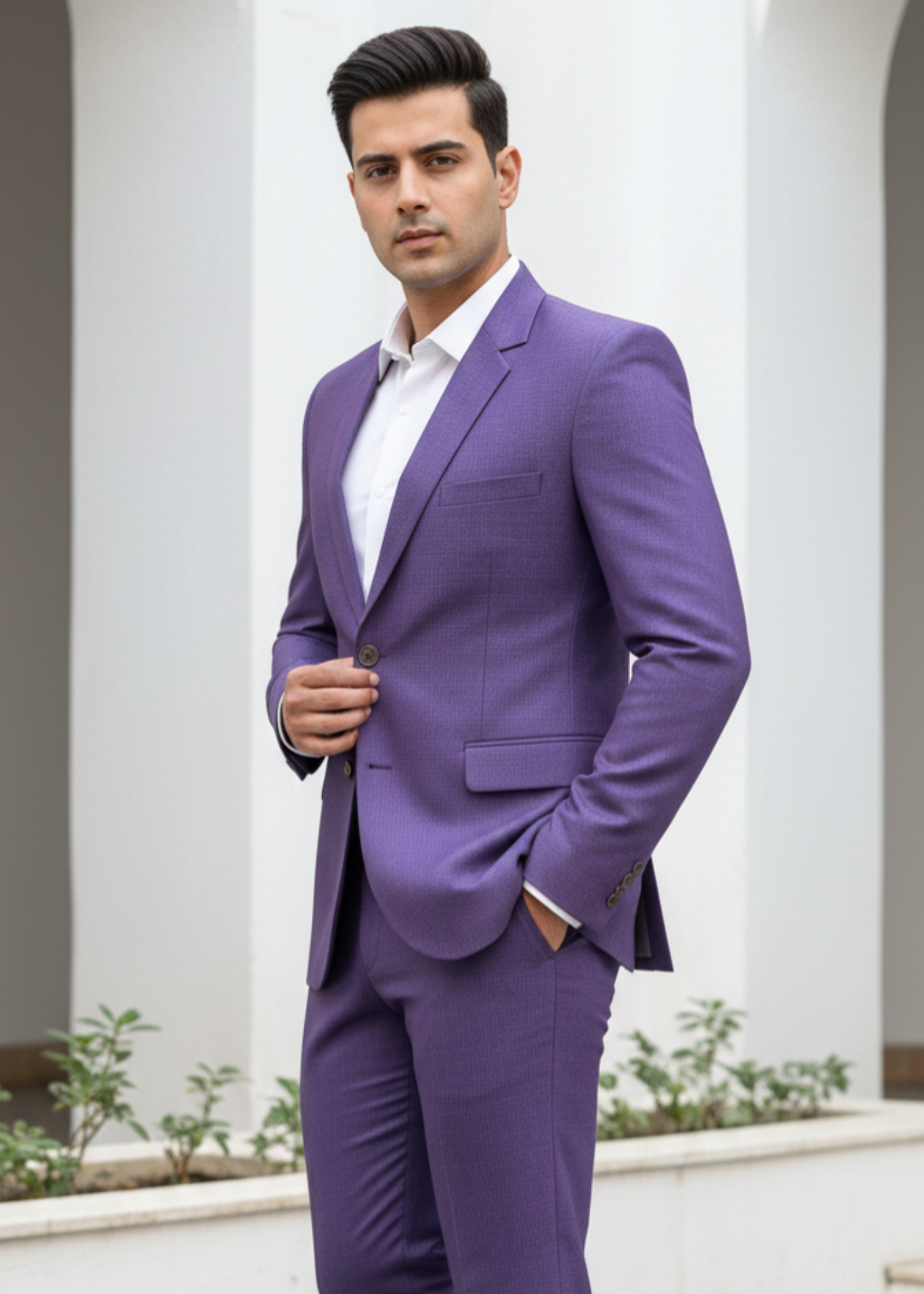 tropical Suits in Purple