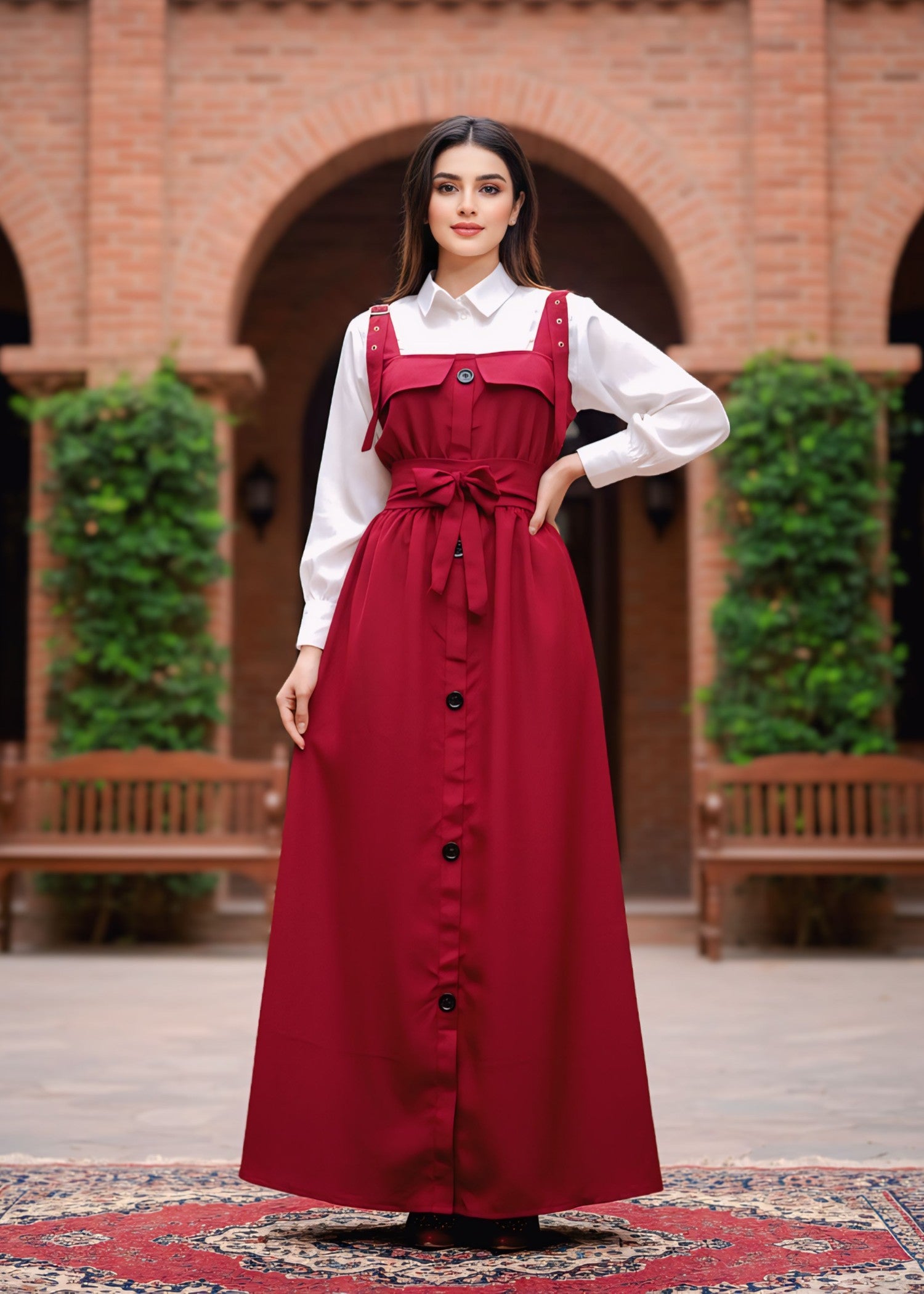 poly grip Dress in Red