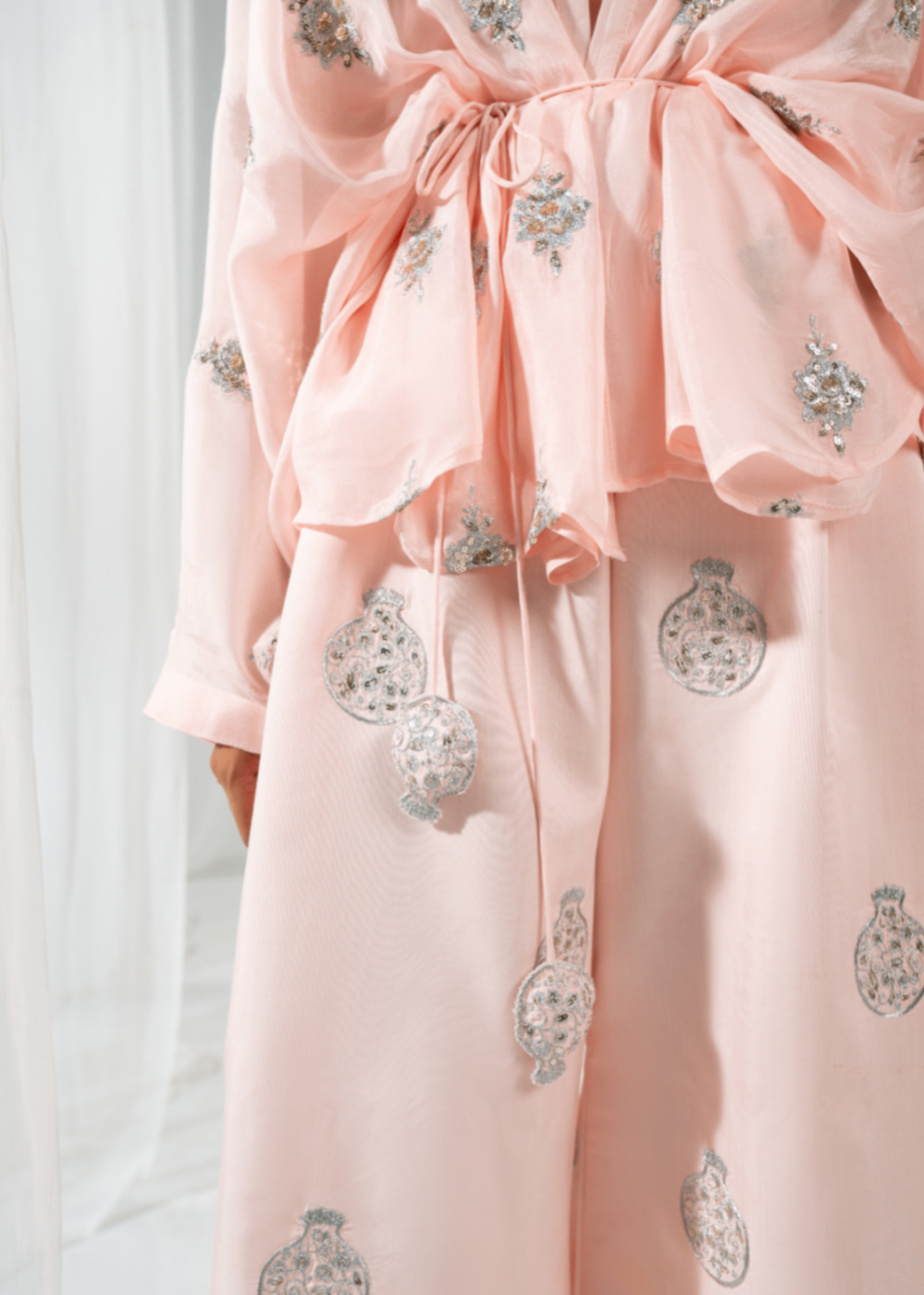medium silk Co Ord Sets in Baby pink