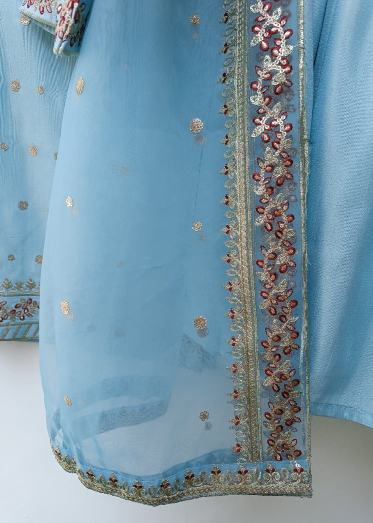 raw silk Gharara in Sky