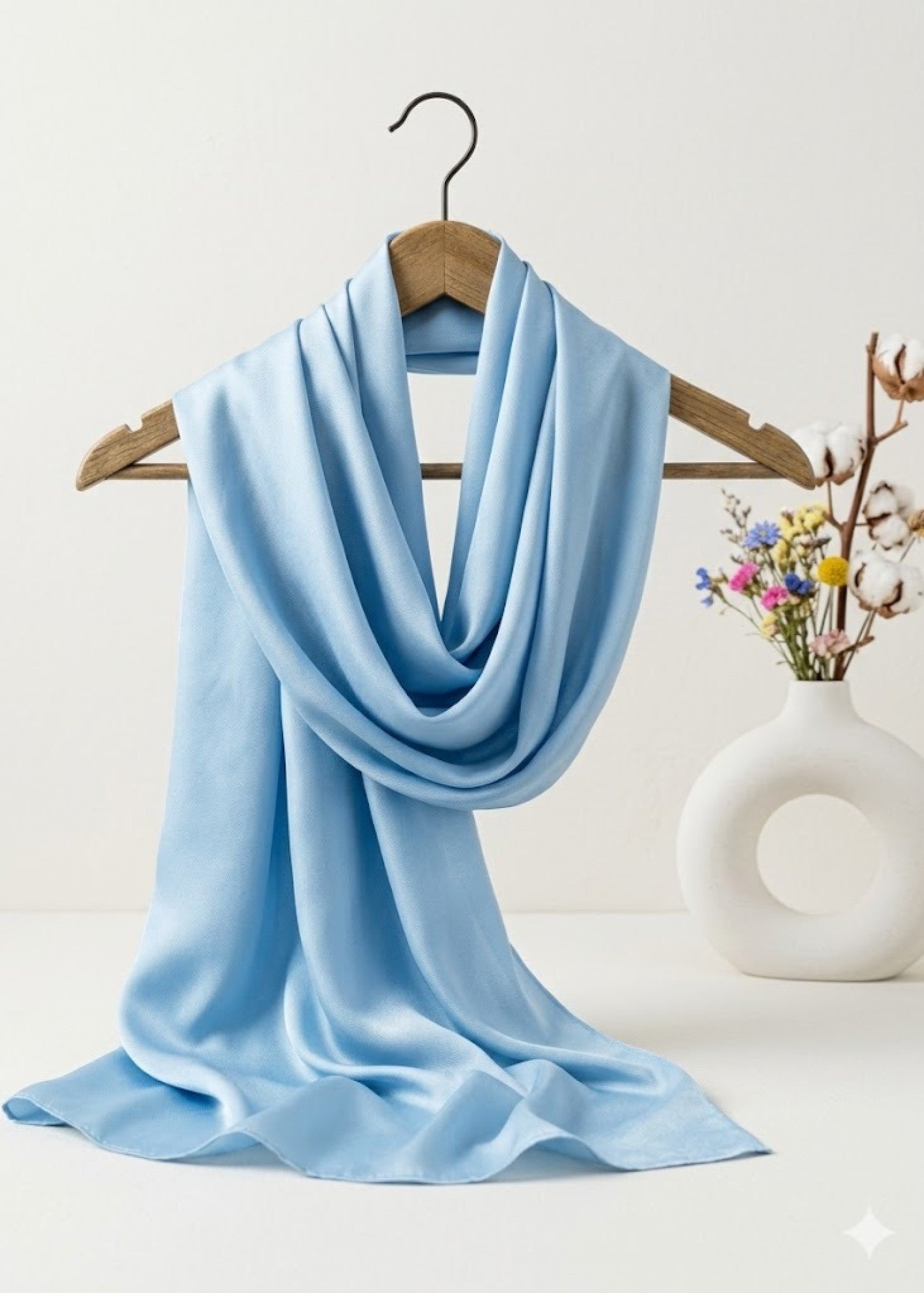 silk Hijab in Blue lagoon