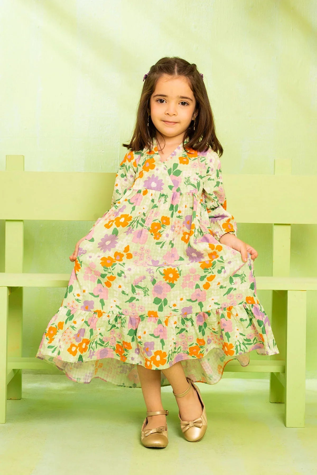 polyester georgette Frock in Multi