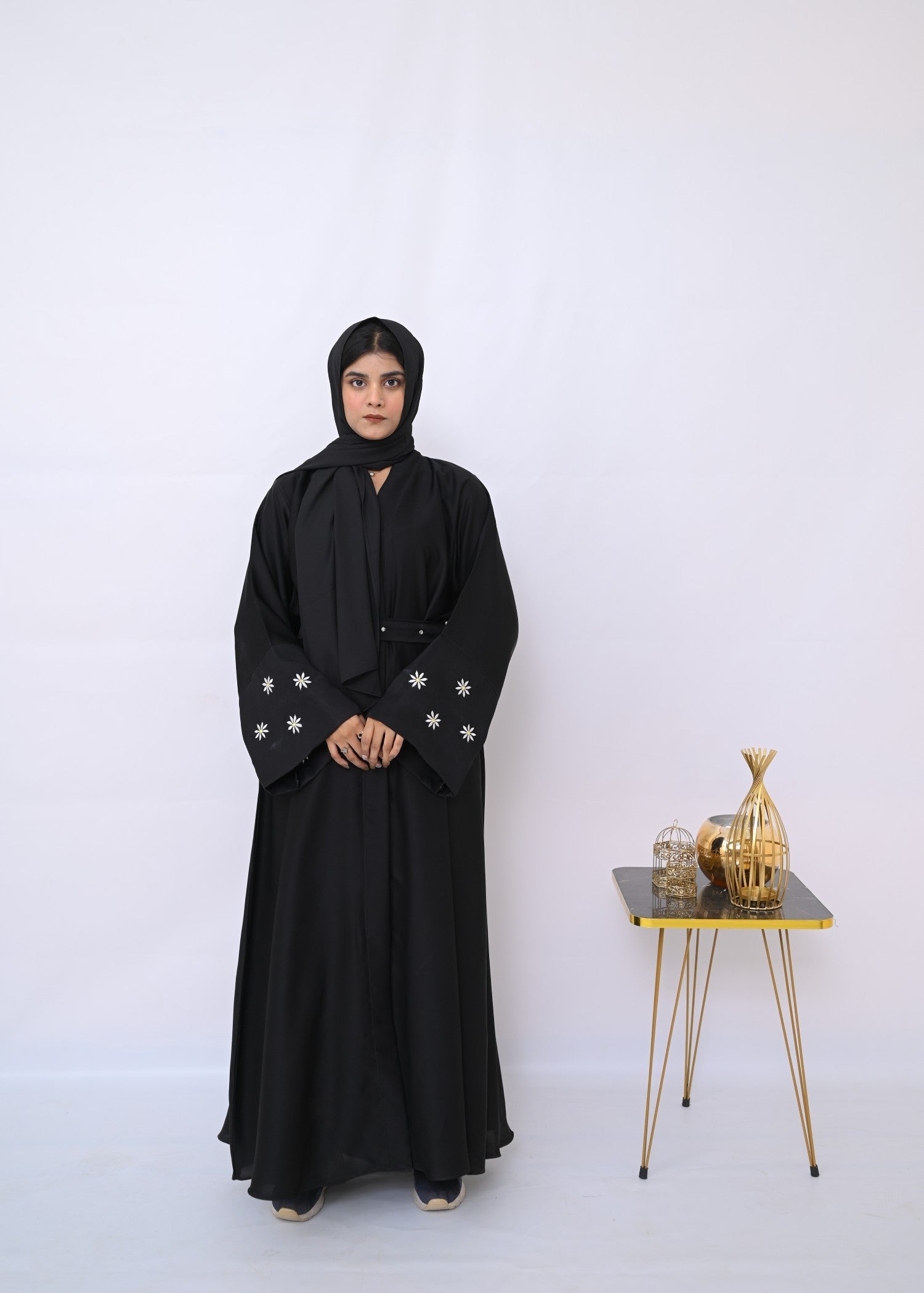 nidha Abaya in Jet black