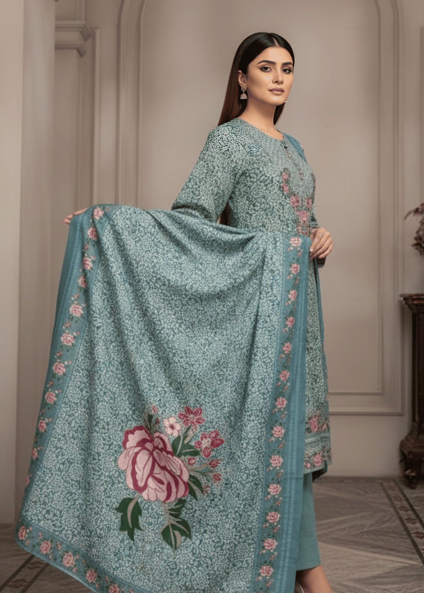 cotton masuri Kurta Set in Pastel green