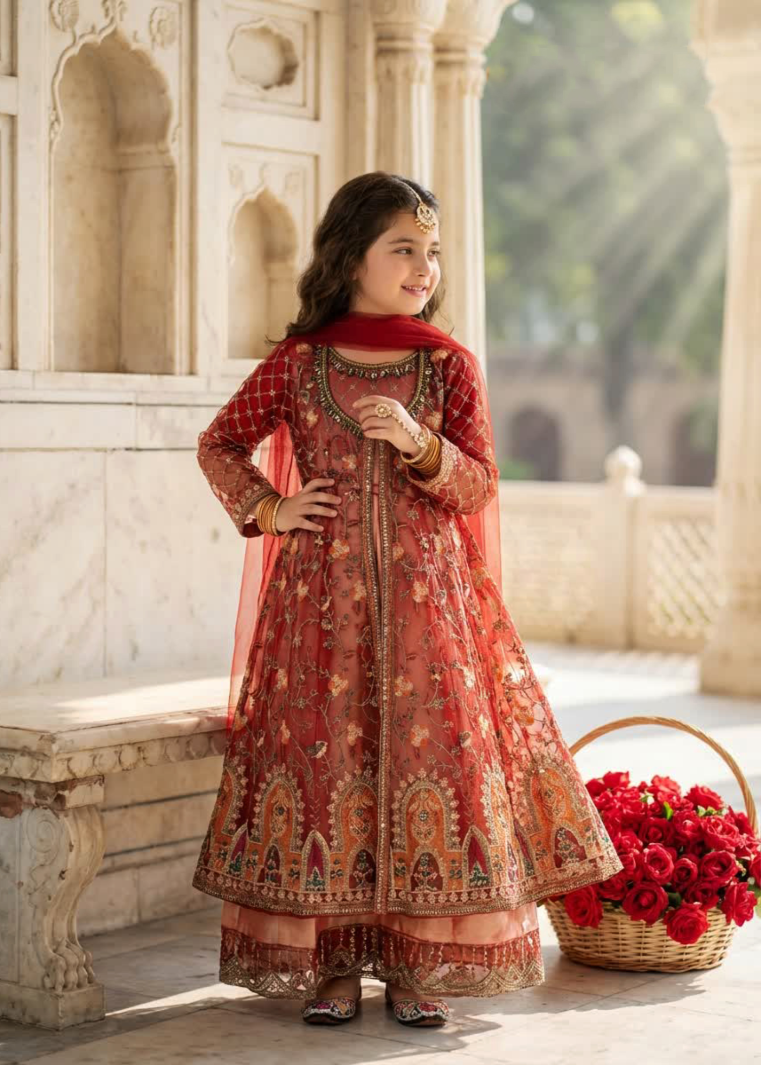 net Gown in Copper red