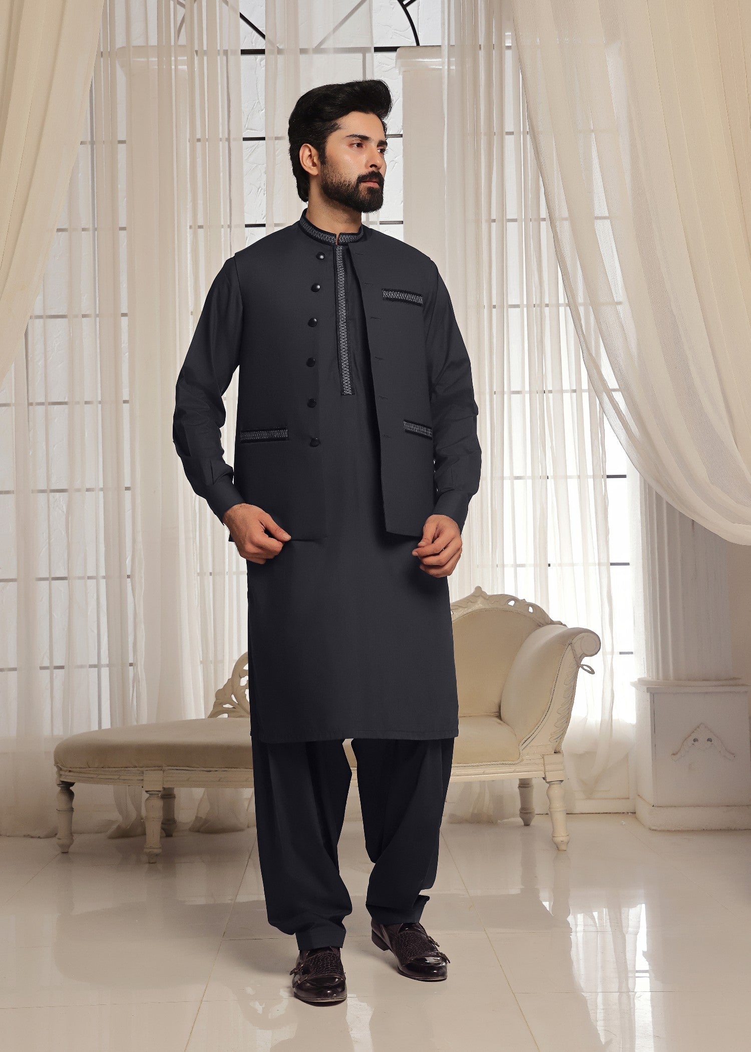 wash & wear Waistcoat in Grey