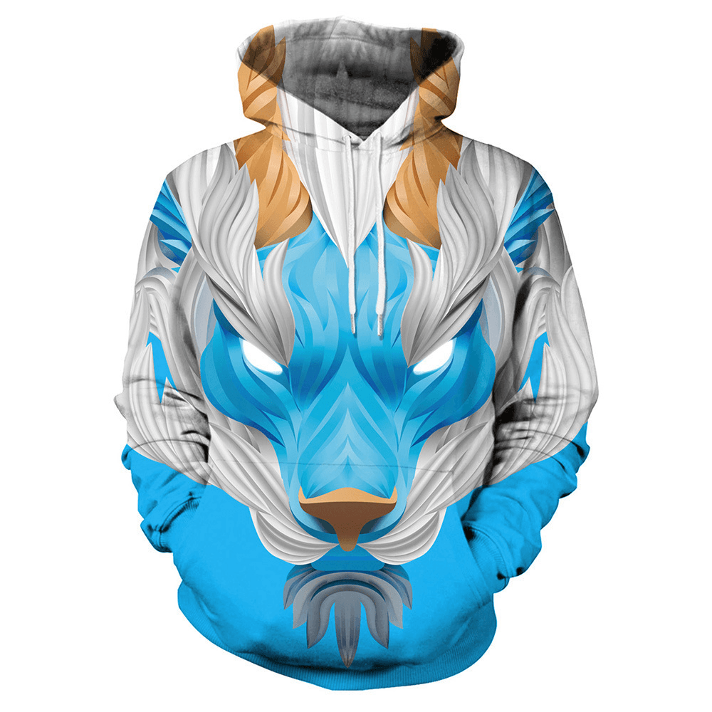 Colorful Nine-Tailed Fox 3D Digital Print Sweatshirt