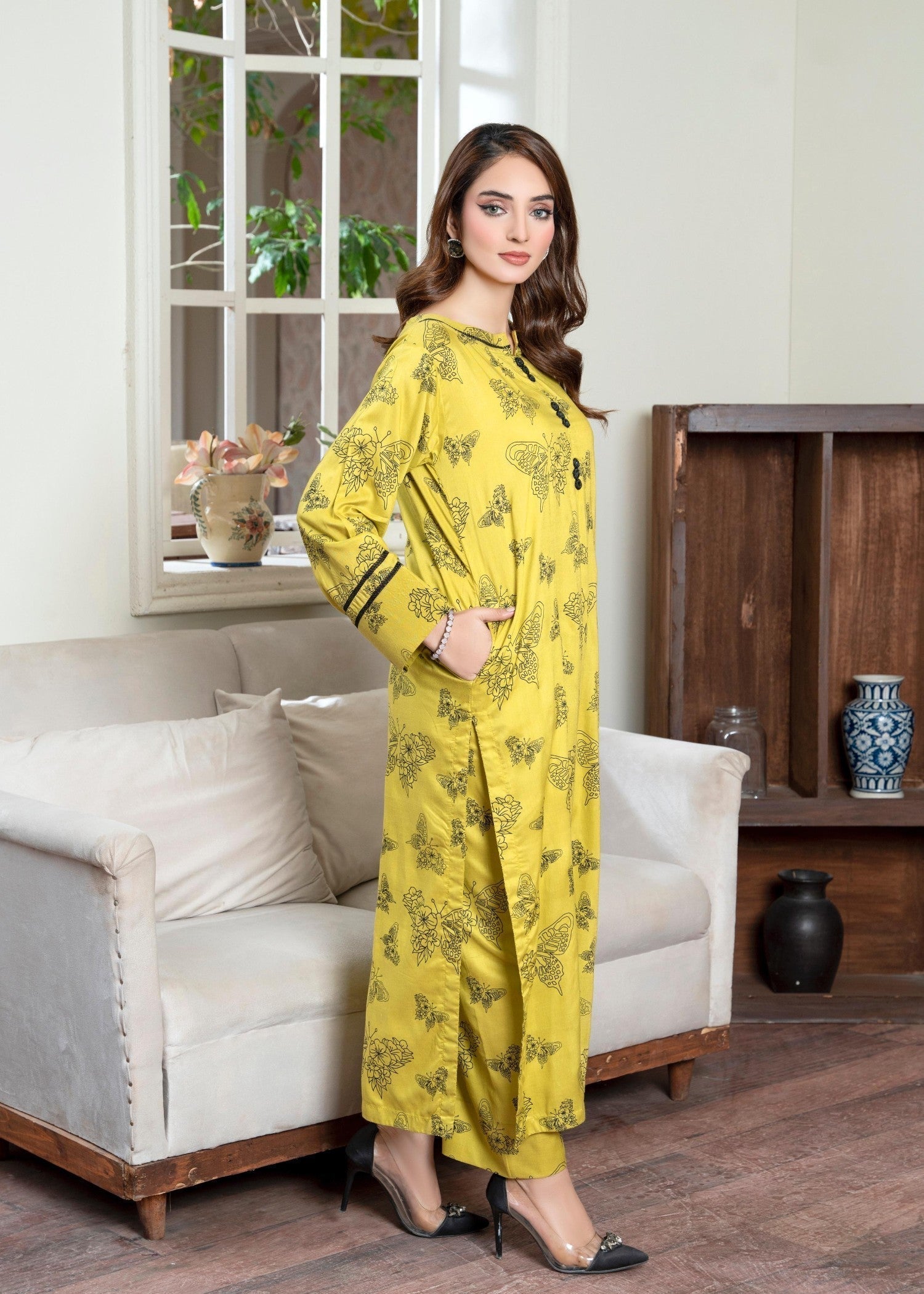 linen Co Ord Sets in Lemon