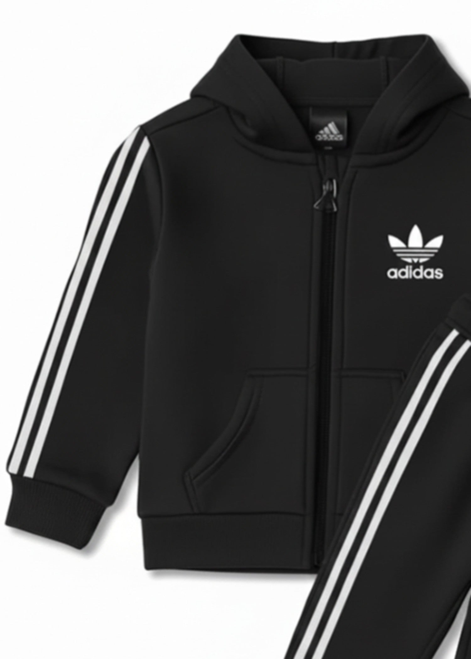 polyester nylon Tracksuit in Black