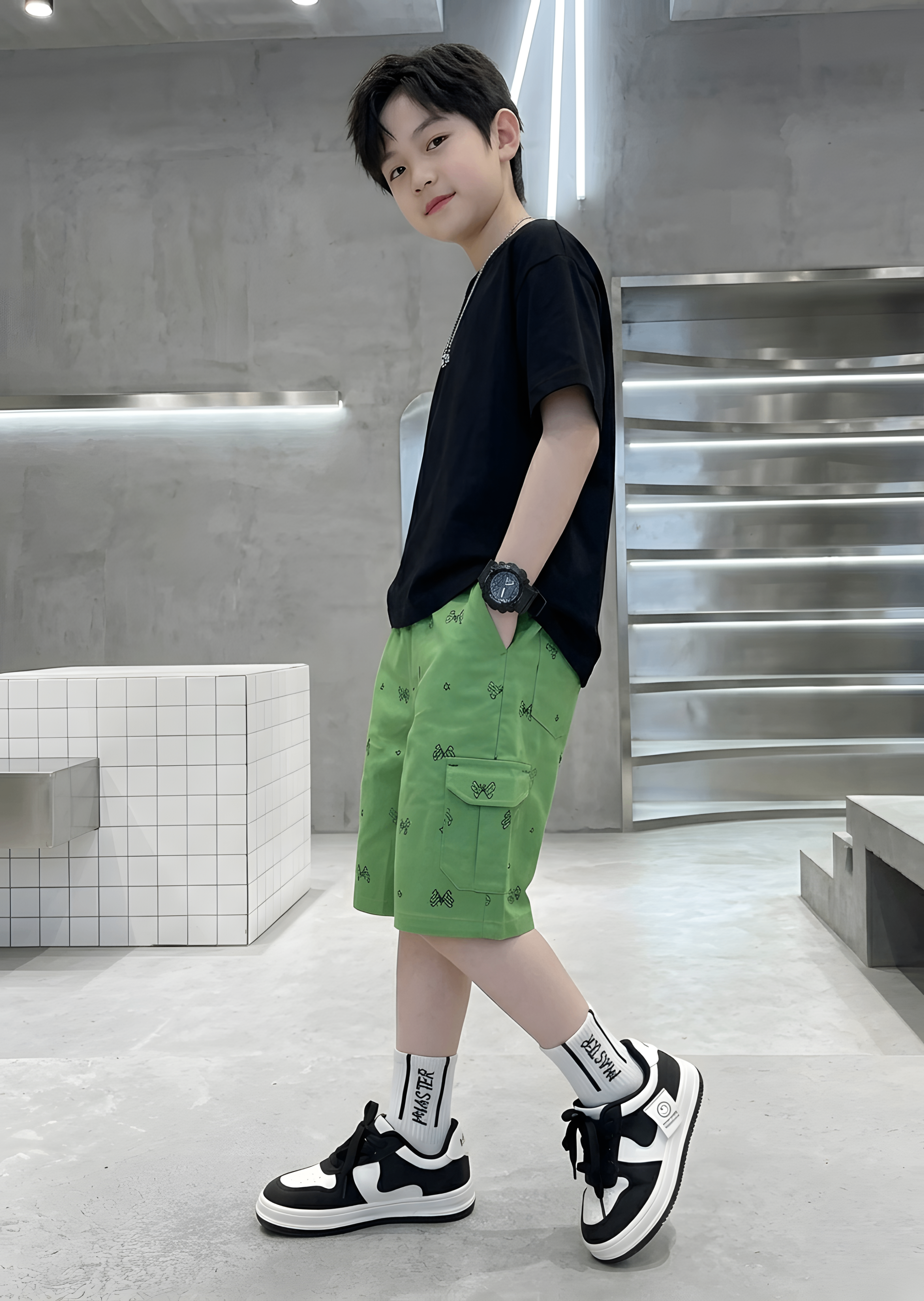 cotton Shorts in Lime green
