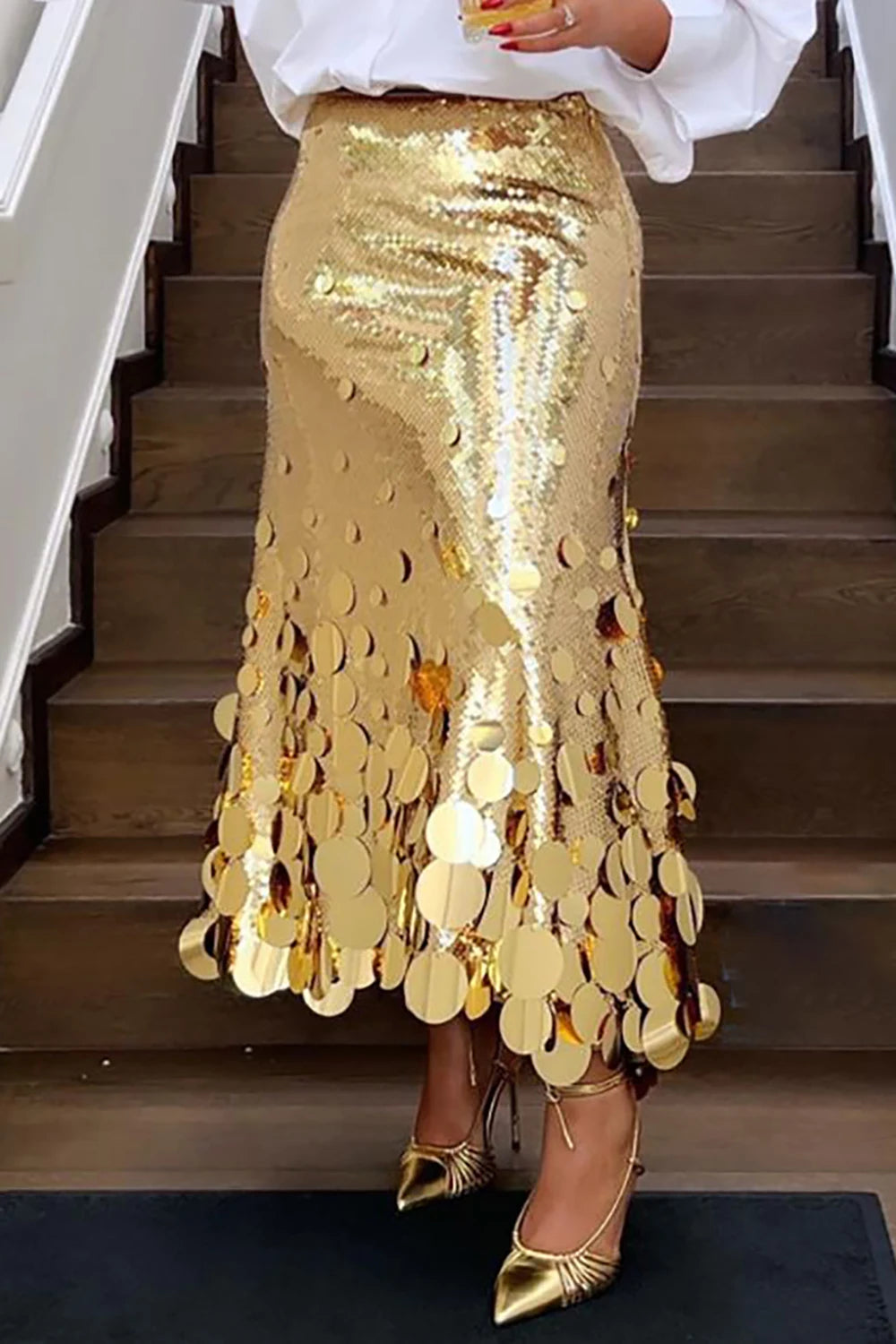 RITA SEQUINED SKIRT PLUS SIZE