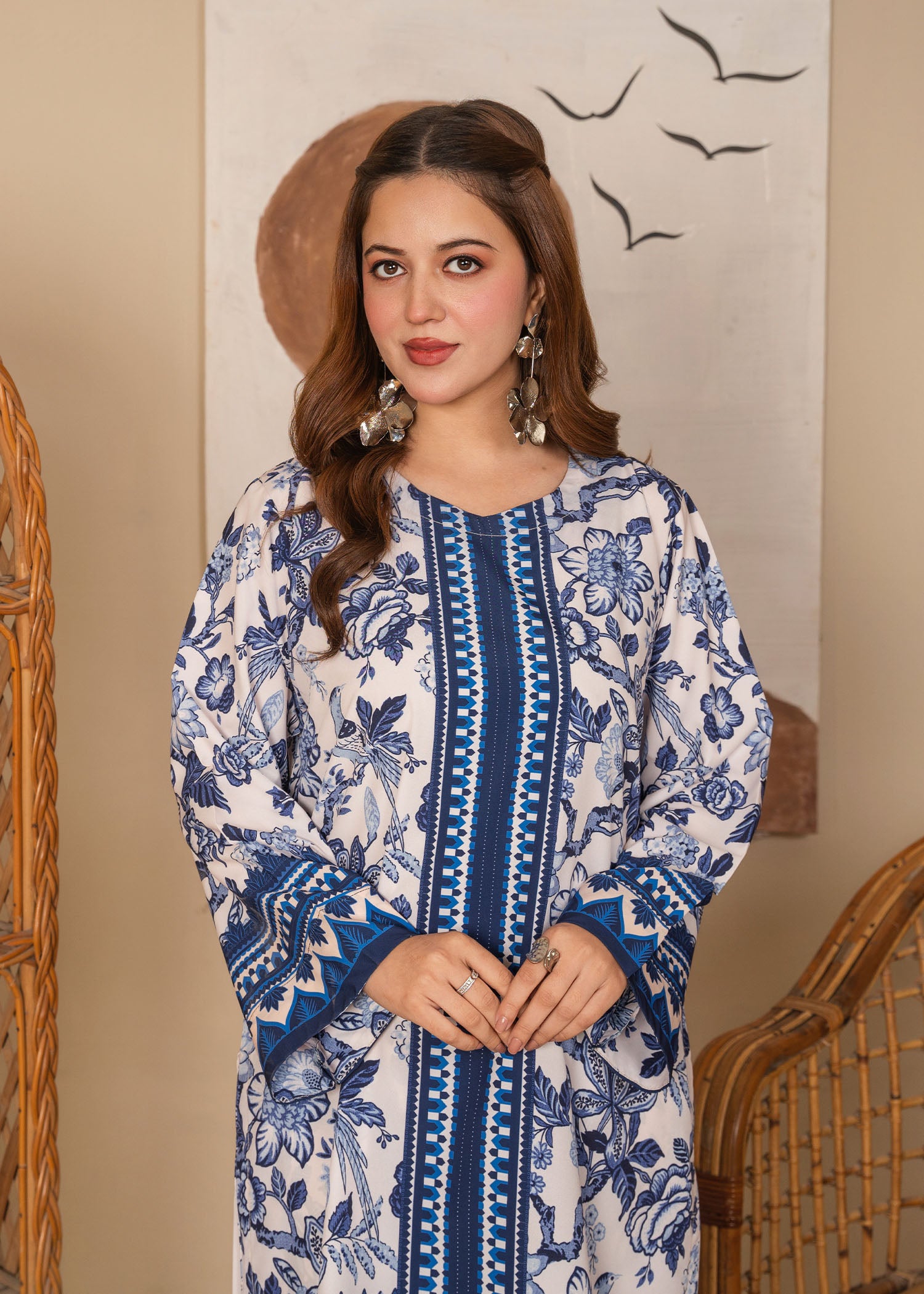 poly lawn Co Ord Sets in Royal blue