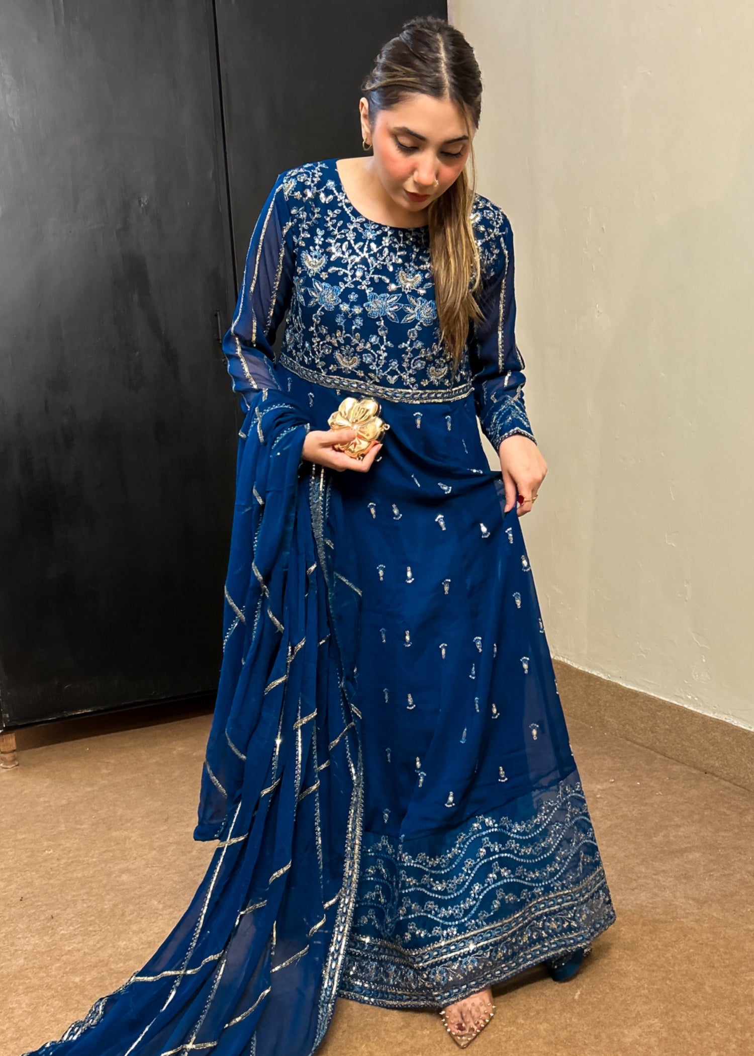 chiffon Maxi in Cobalt blue