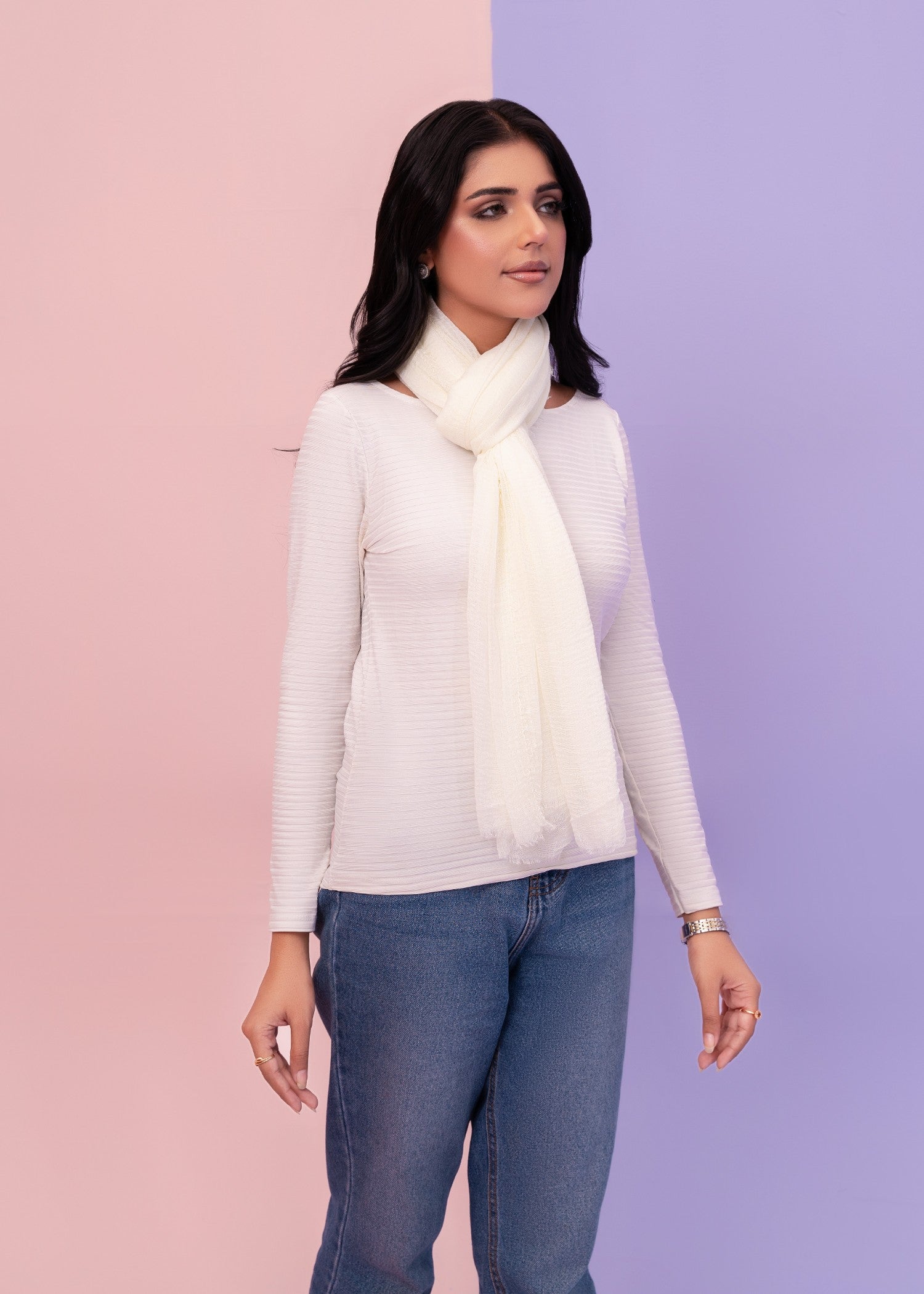 viscose Hijab in White