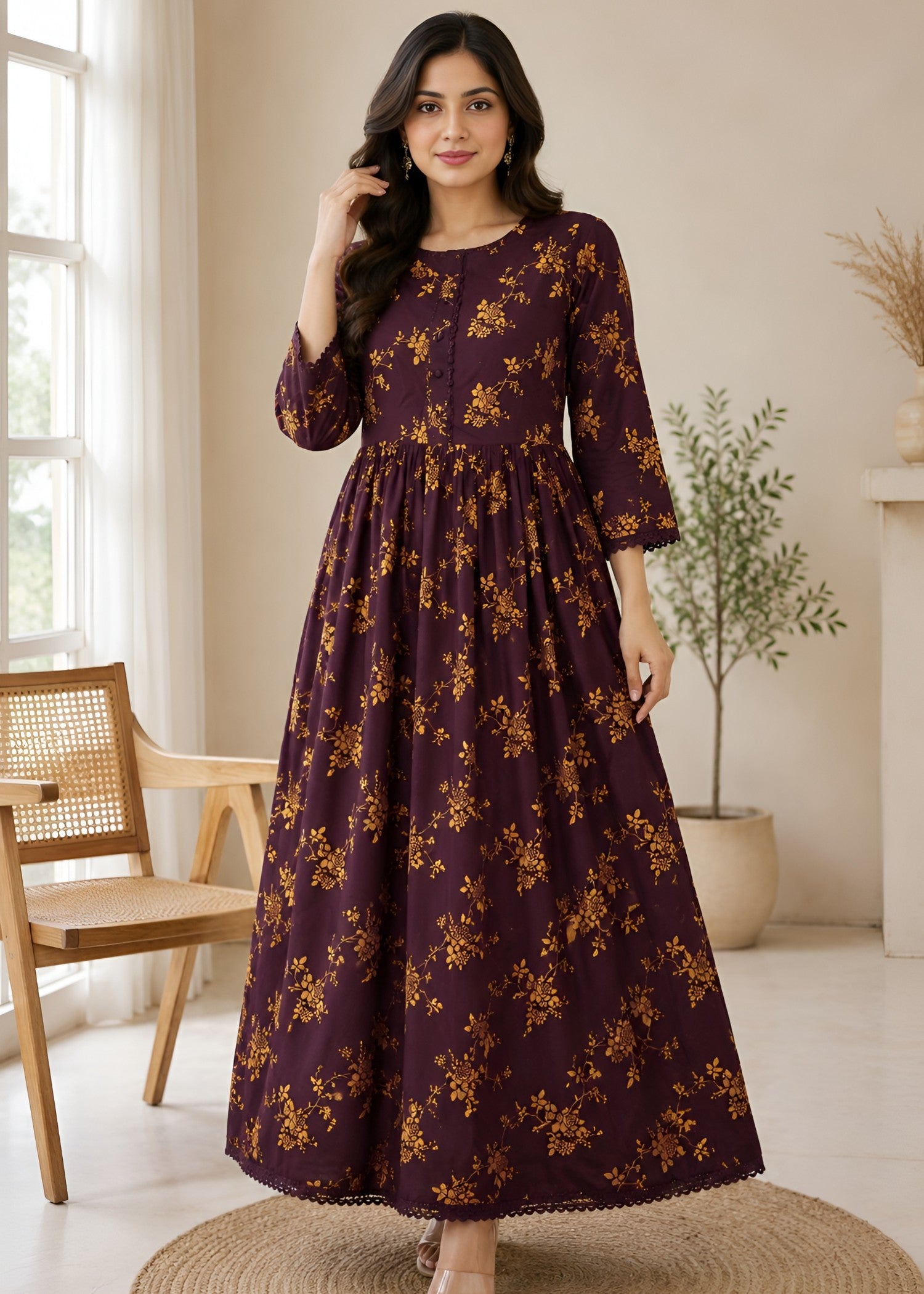 linen Maxi in Purple