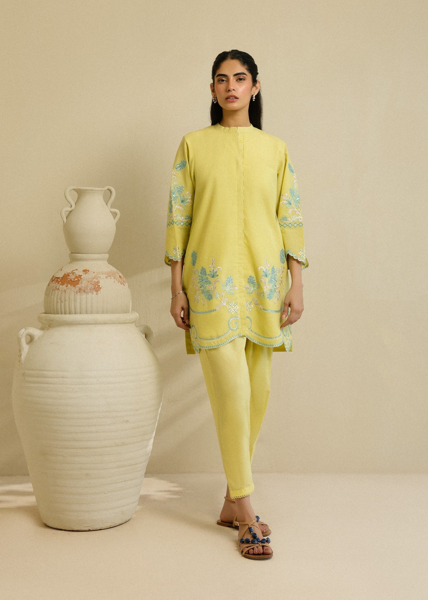cambric Co ord Sets in Lemon
