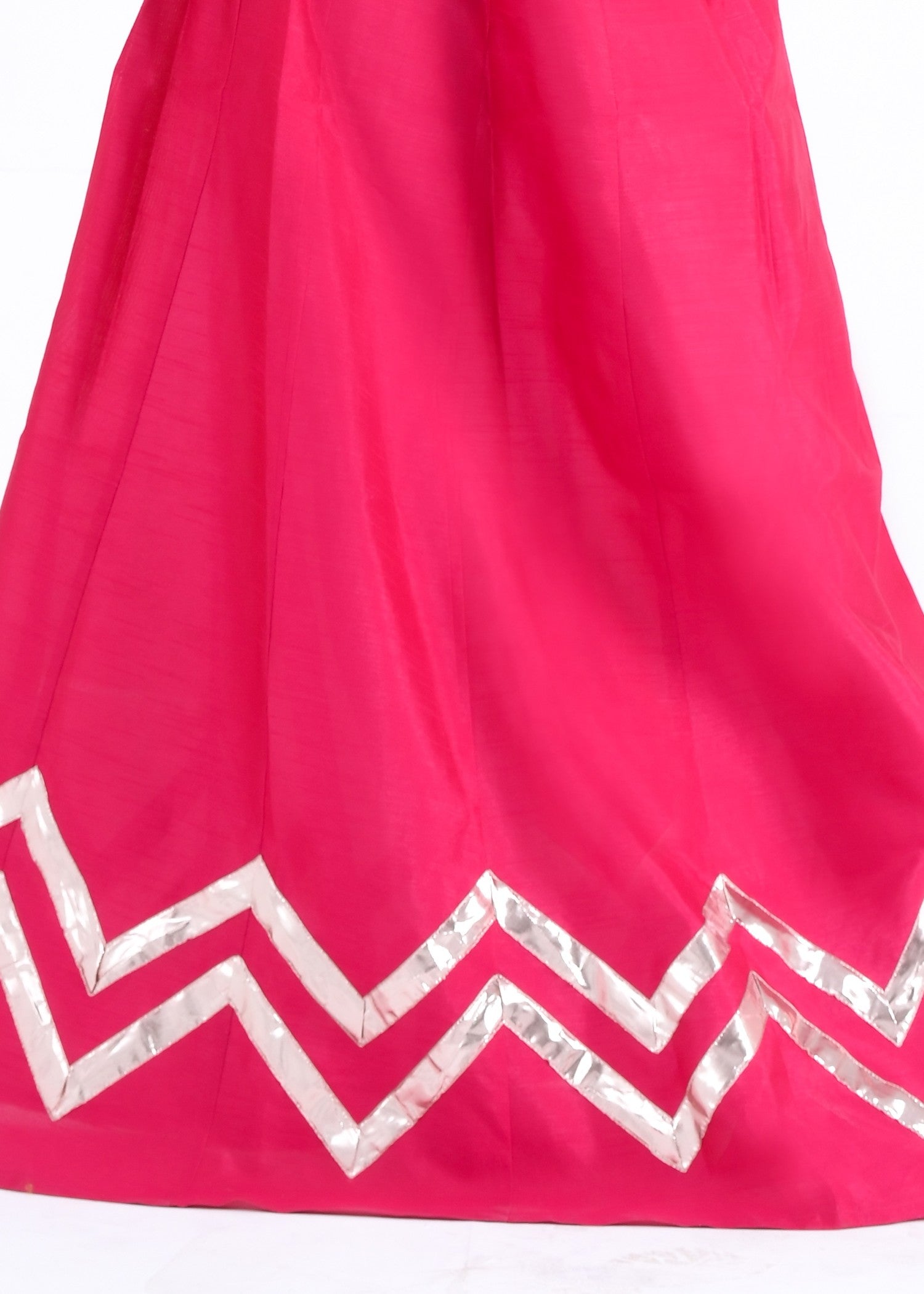 kattan silk Lehenga in Hot pink